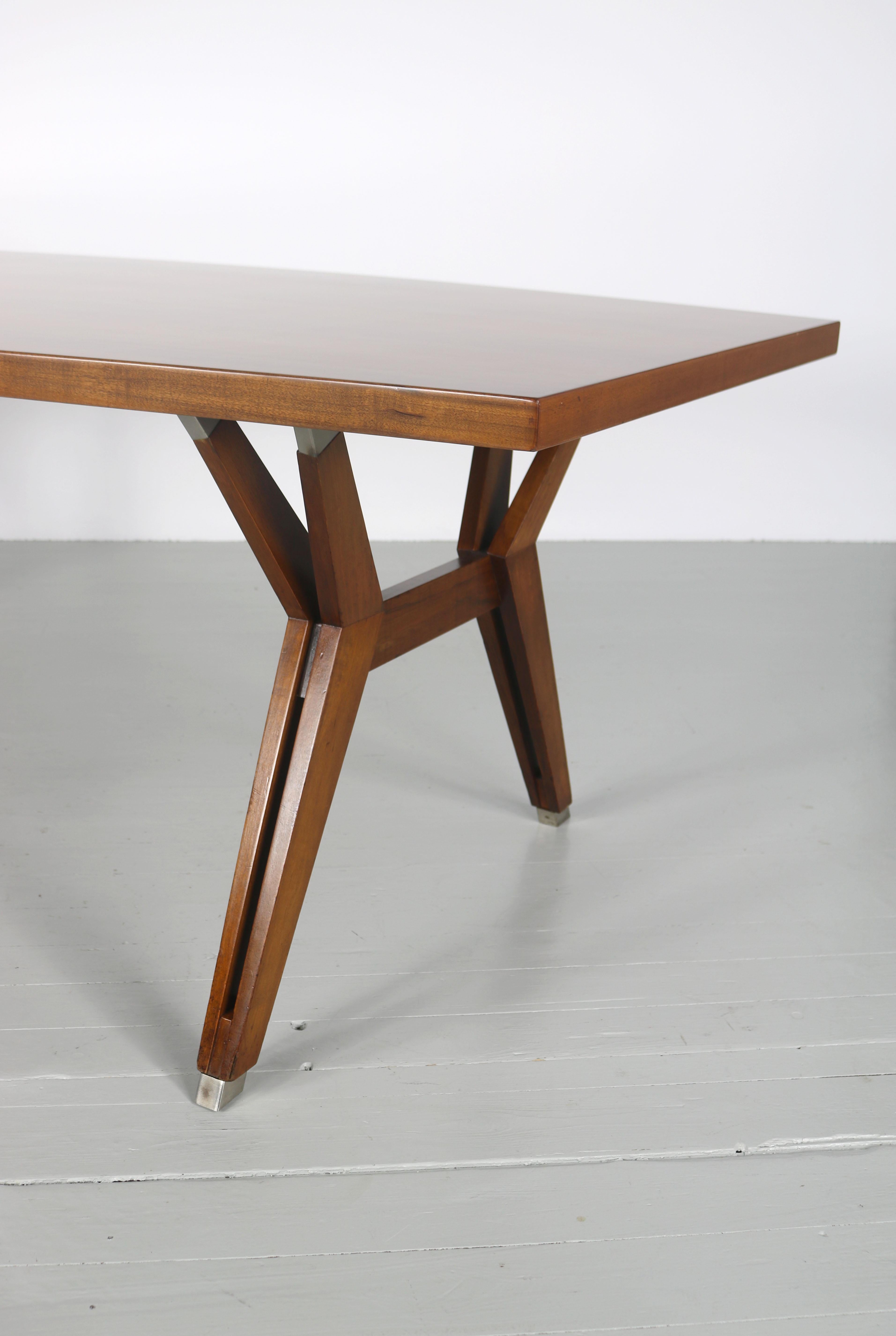 Ico Parisi Italian Wooden Dining Table, made by MIM, 1960s 3