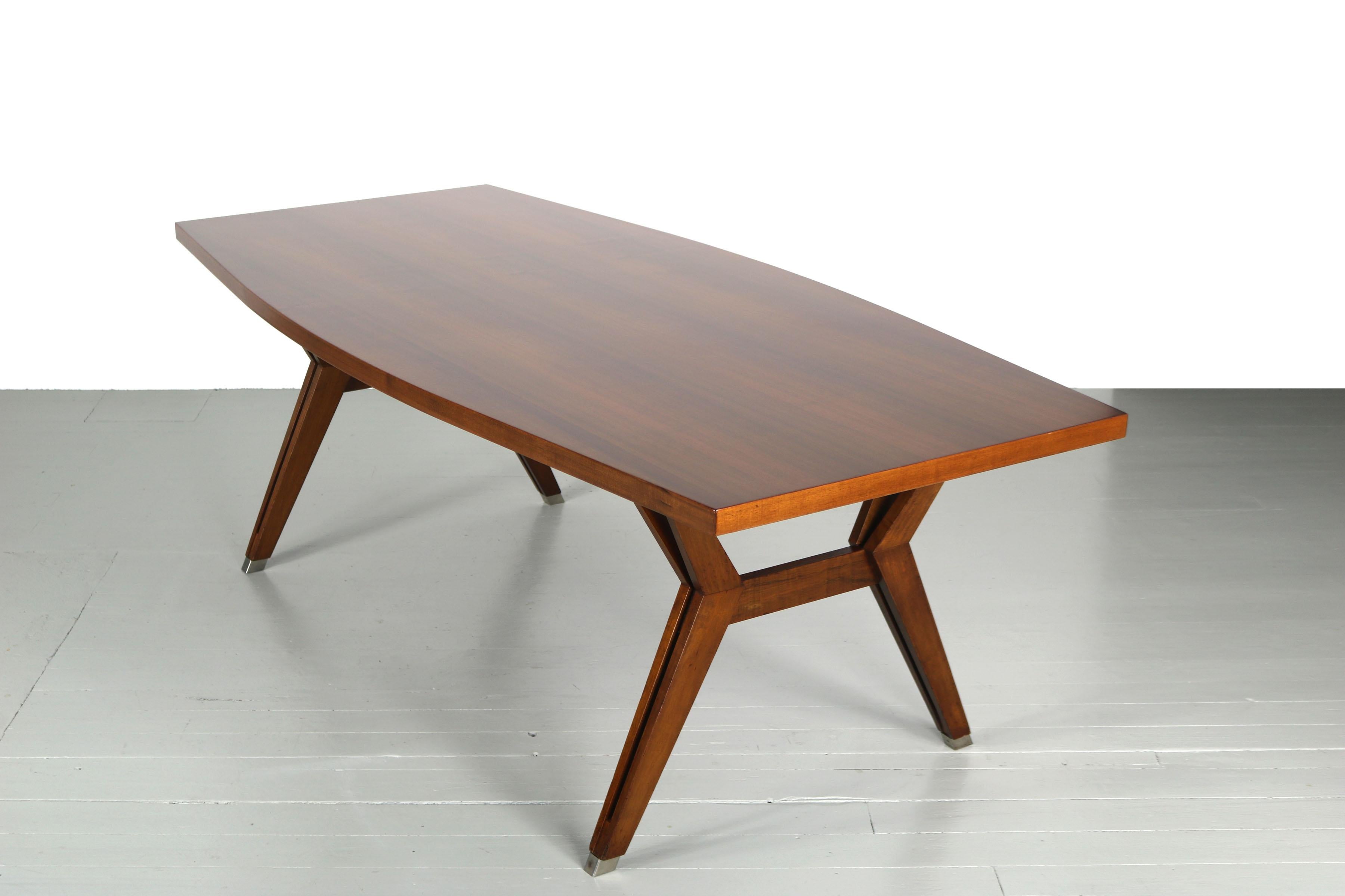 Ico Parisi Italian Wooden Dining Table, made by MIM, 1960s 1