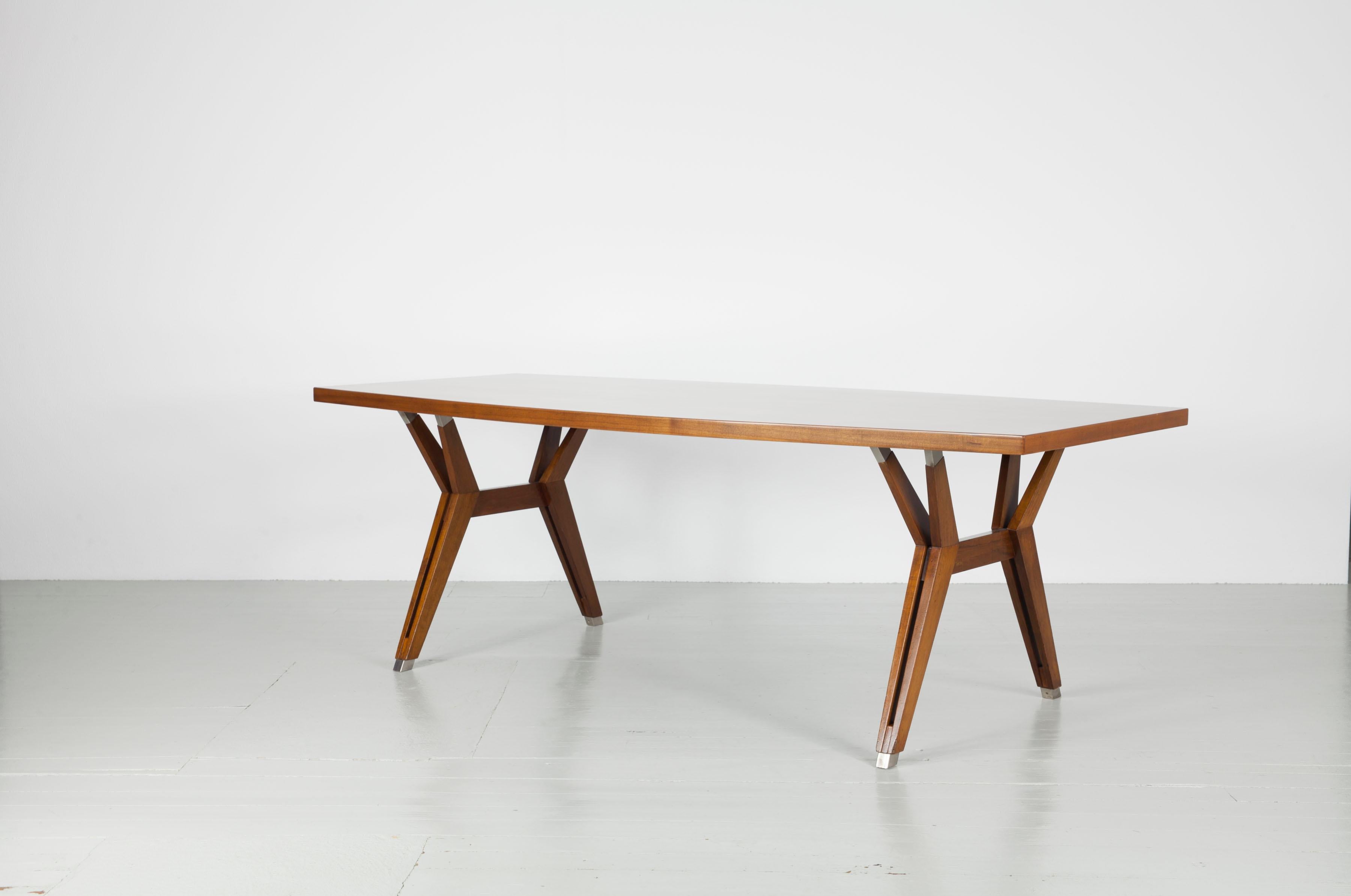 Mid-20th Century Ico Parisi Italian Wooden Dining Table, made by MIM, 1960s