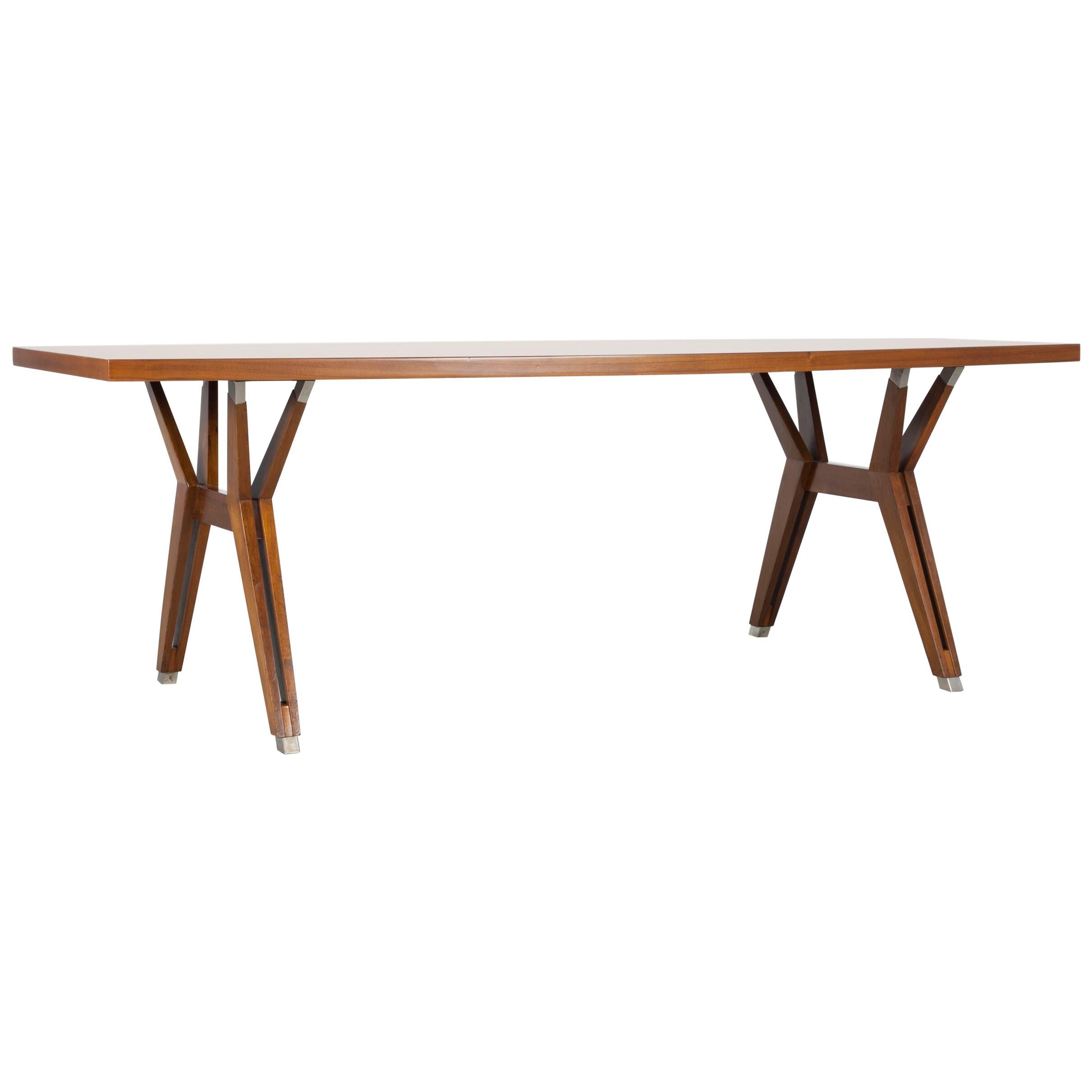 Ico Parisi Italian Wooden Dining Table, made by MIM, 1960s