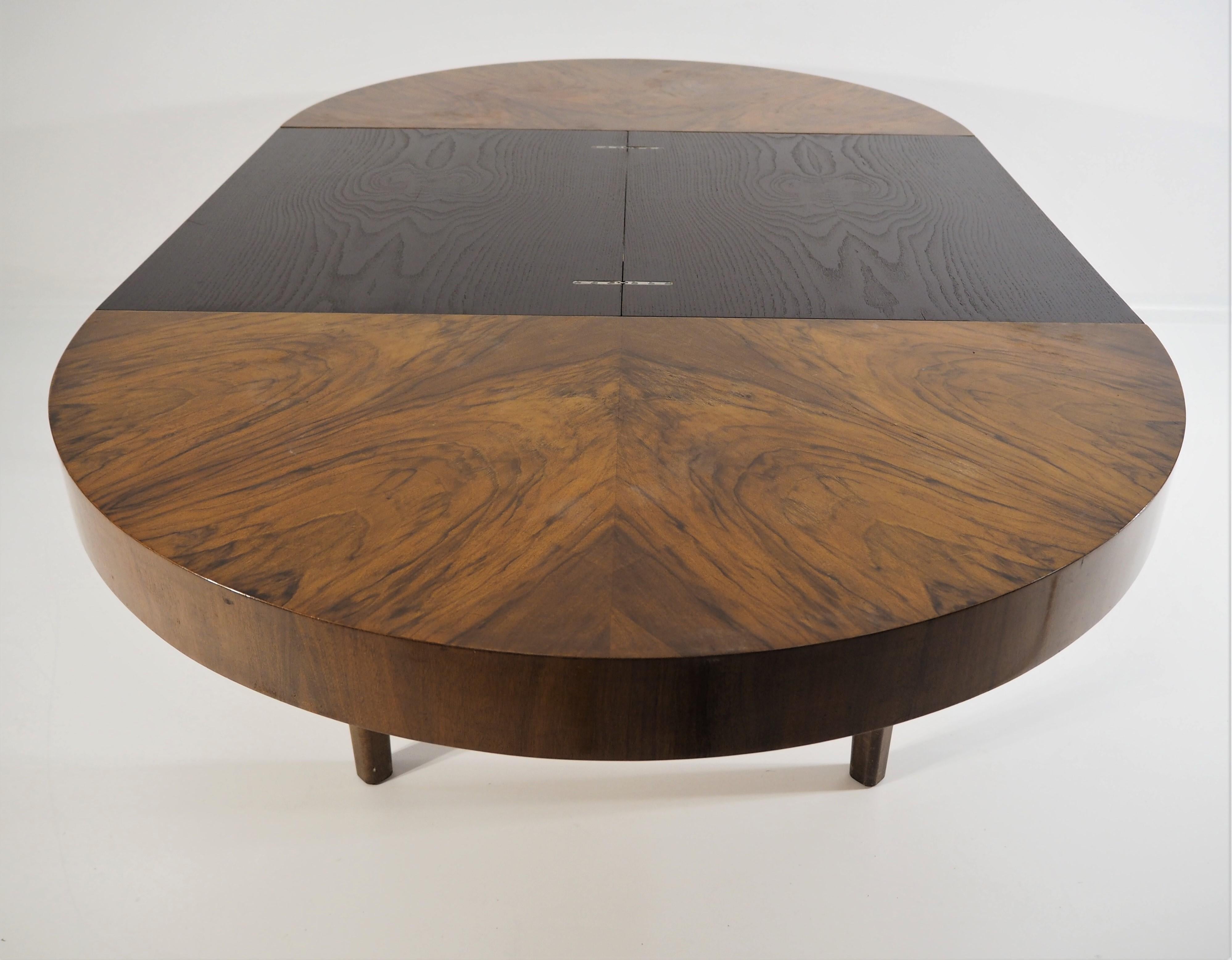 Nutwood Dining Table by Jindřich Halabala, 1950s For Sale