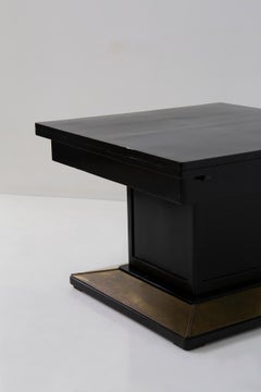 Esstisch von Josef Hoffmann un Holz und Messing, Label