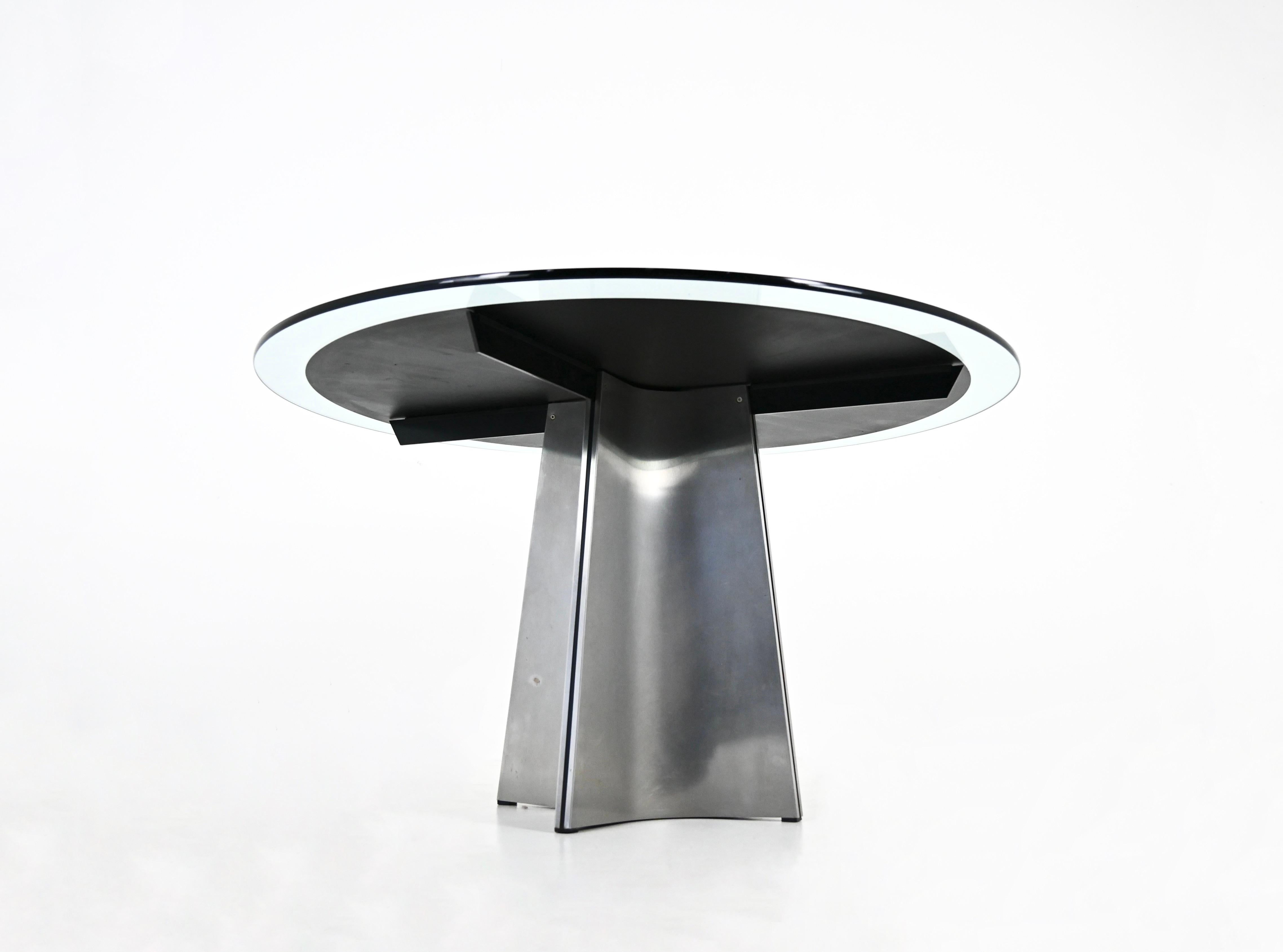 Métal Table de salle à manger Luigi Saccardo pour Armet, 1970 en vente