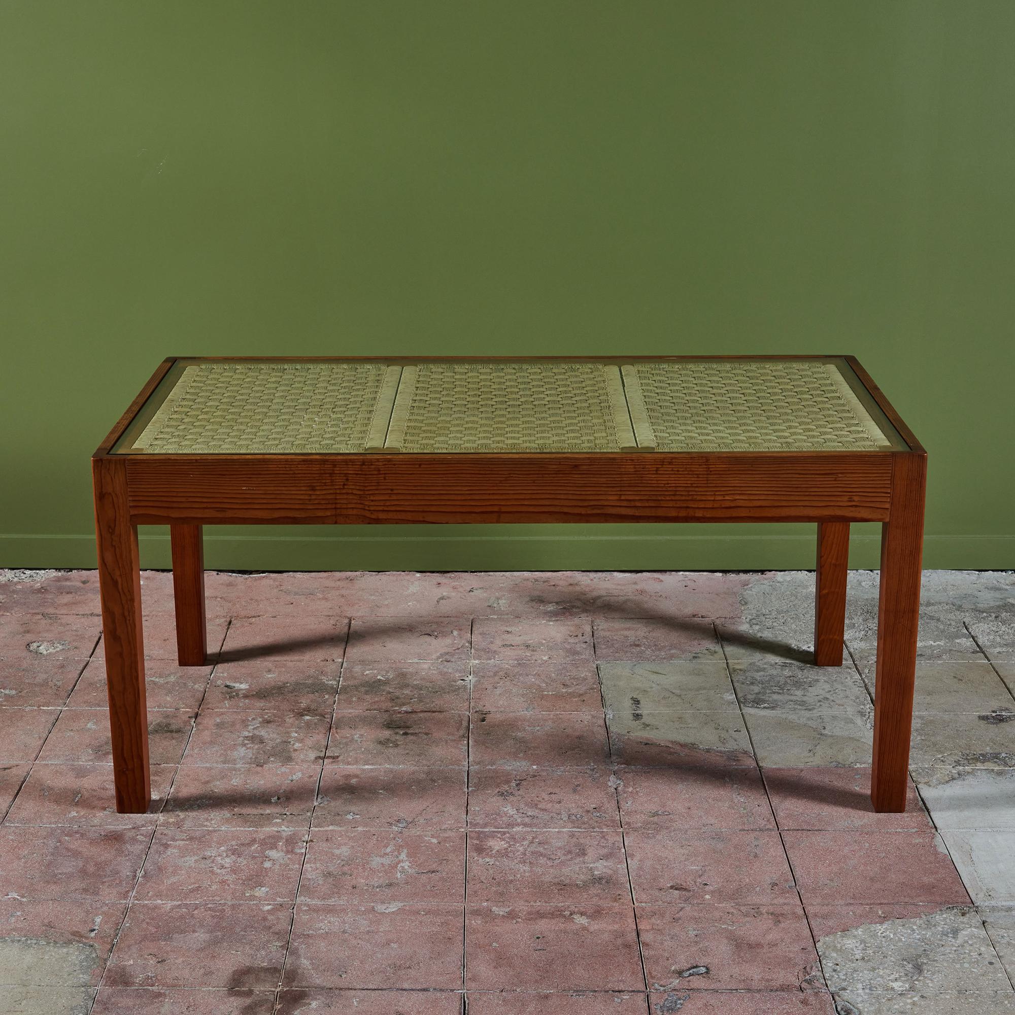 Rattan Dining Table by Michael van Beuren for Domus For Sale