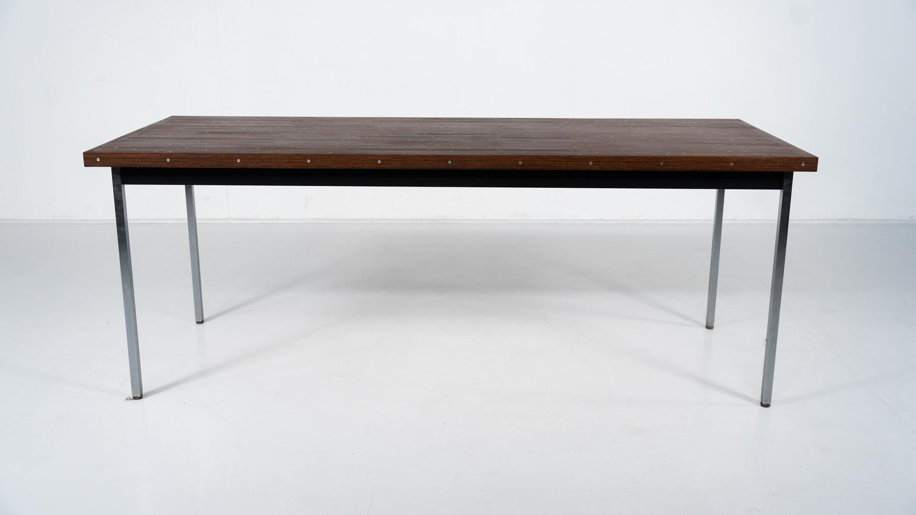 Dining Table by Philippe Neerman for Decoene from The National Library In Good Condition For Sale In Brussels, BE