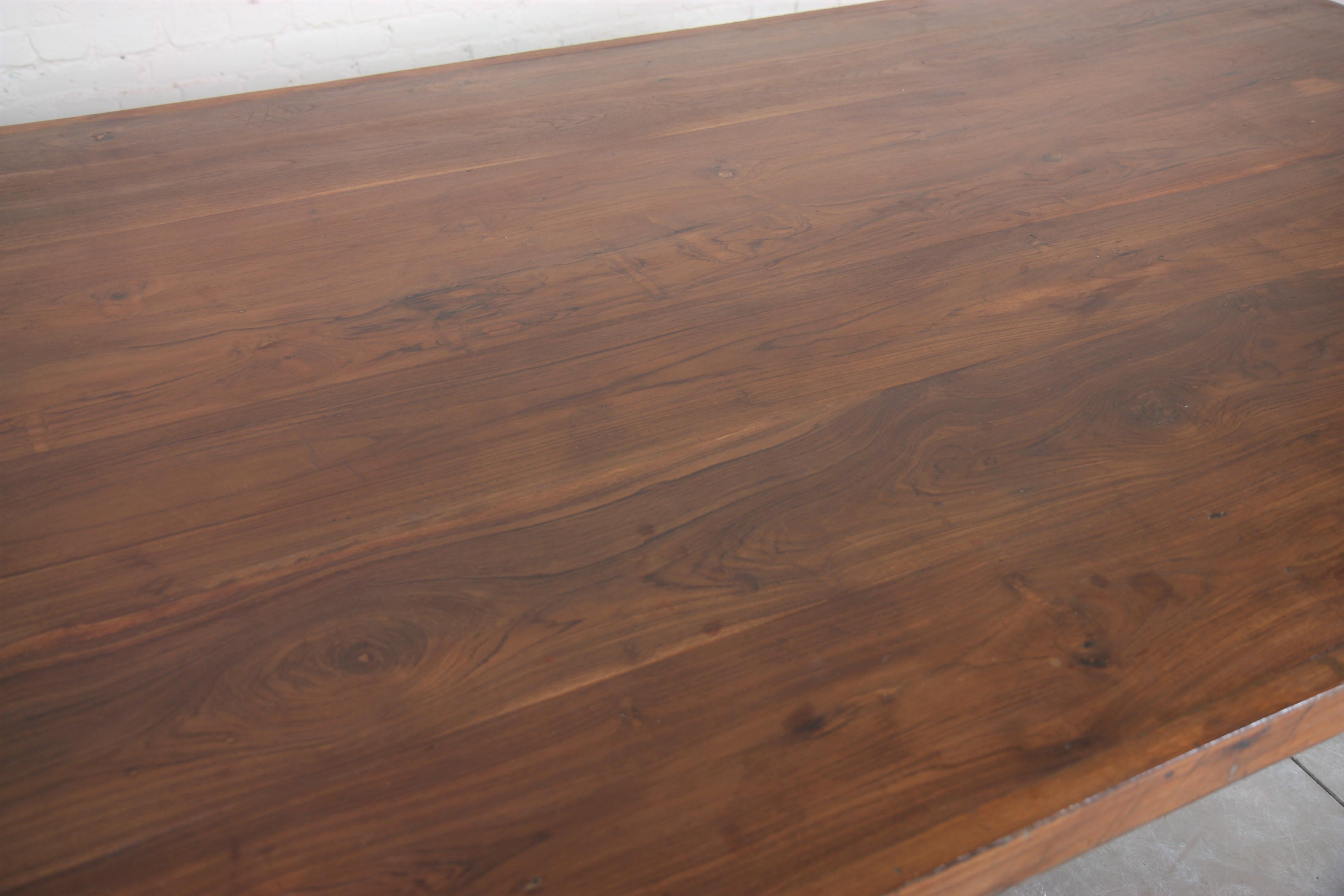 Large dining table in solid teak and teak veneer called 