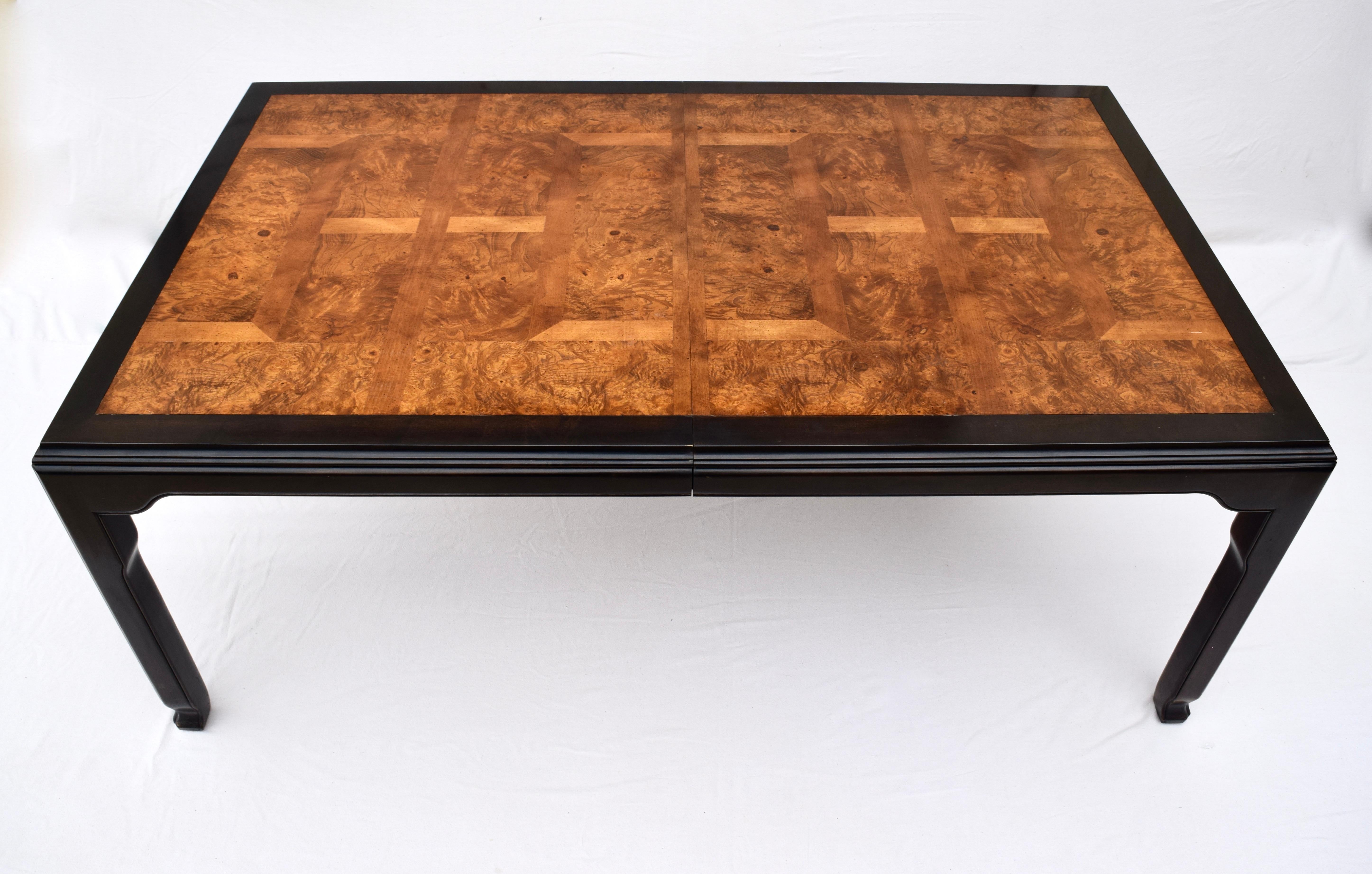 Burl Dining Table by Raymond Sabota for Century Furniture Chin Hua Collection