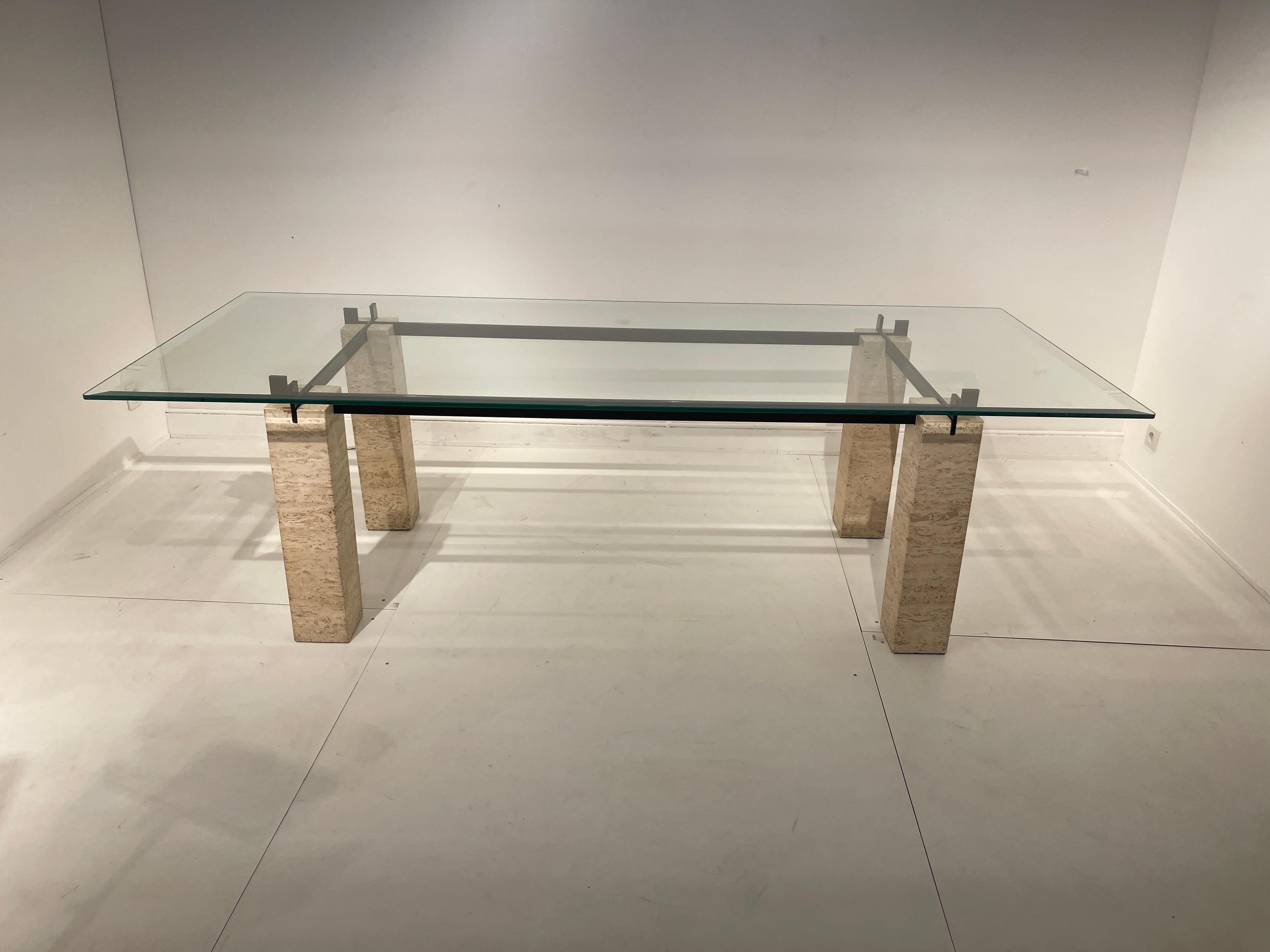 Glass Dining Table by Renato Polidori for Skipper