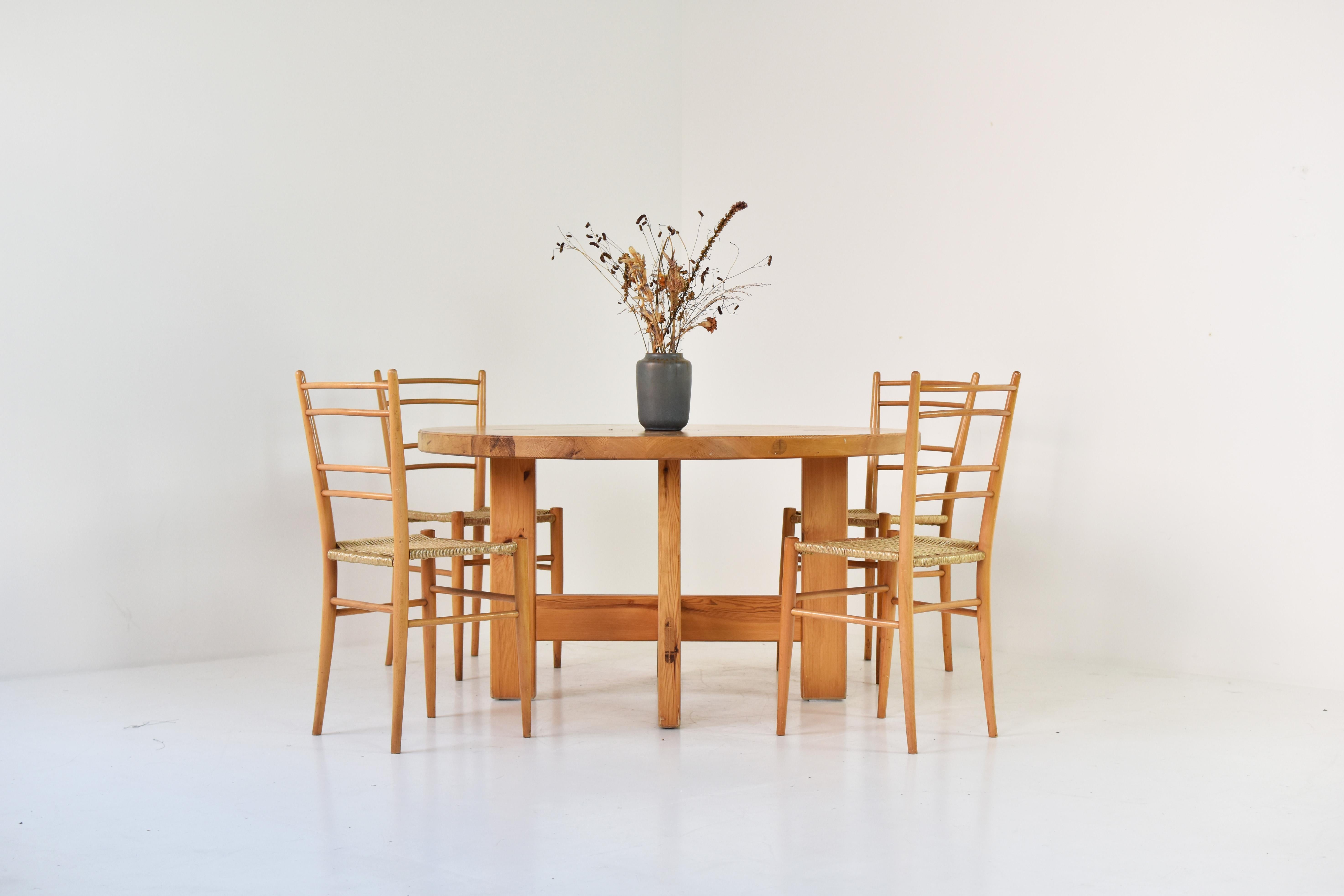 Pine Dining table by Roland Wilhelmsson for Karl Andersson and Soner, Sweden 1970s.