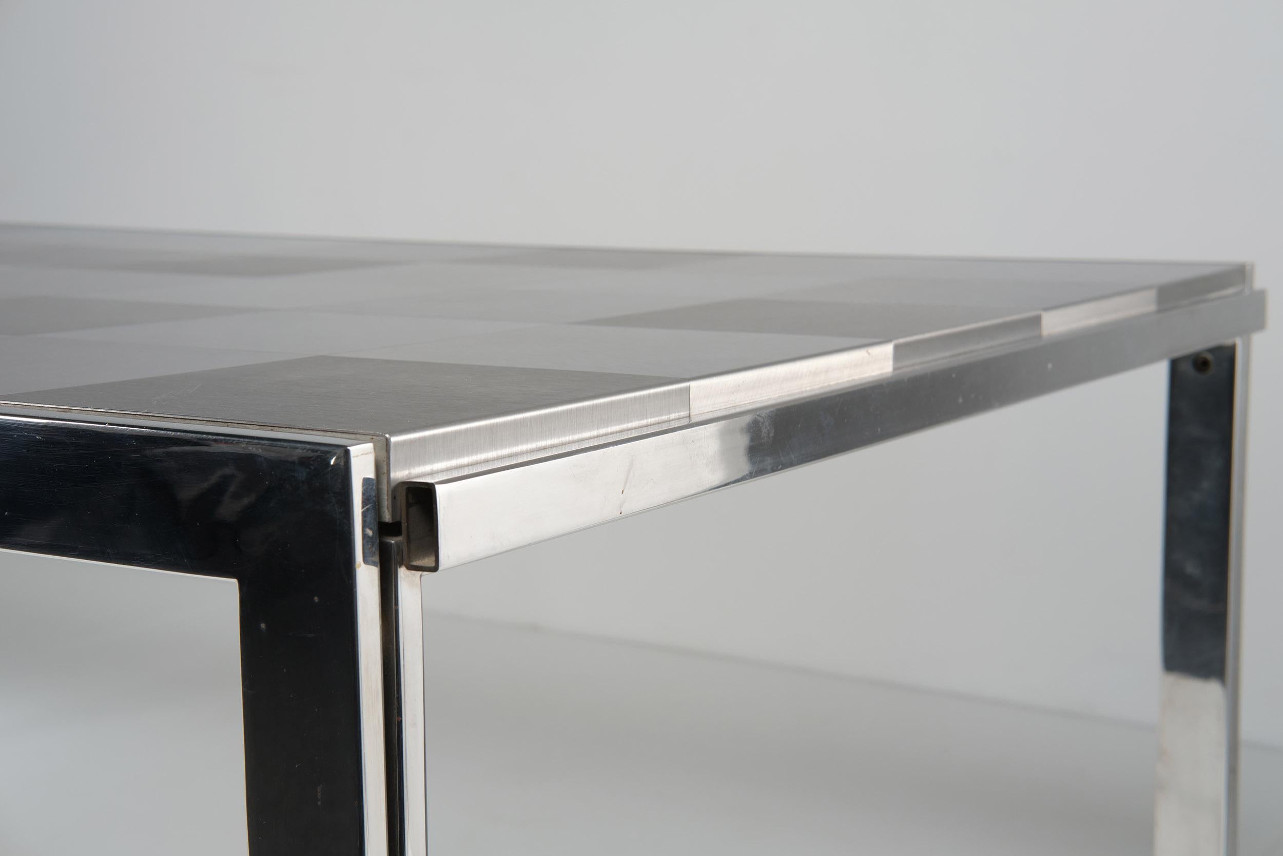 Dining Table by Ross Littell for ICF De Padova in Stainless Grey, 1970s For Sale 3