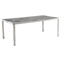 Dining Table by Ross Littell for ICF De Padova in Stainless Grey, 1970s