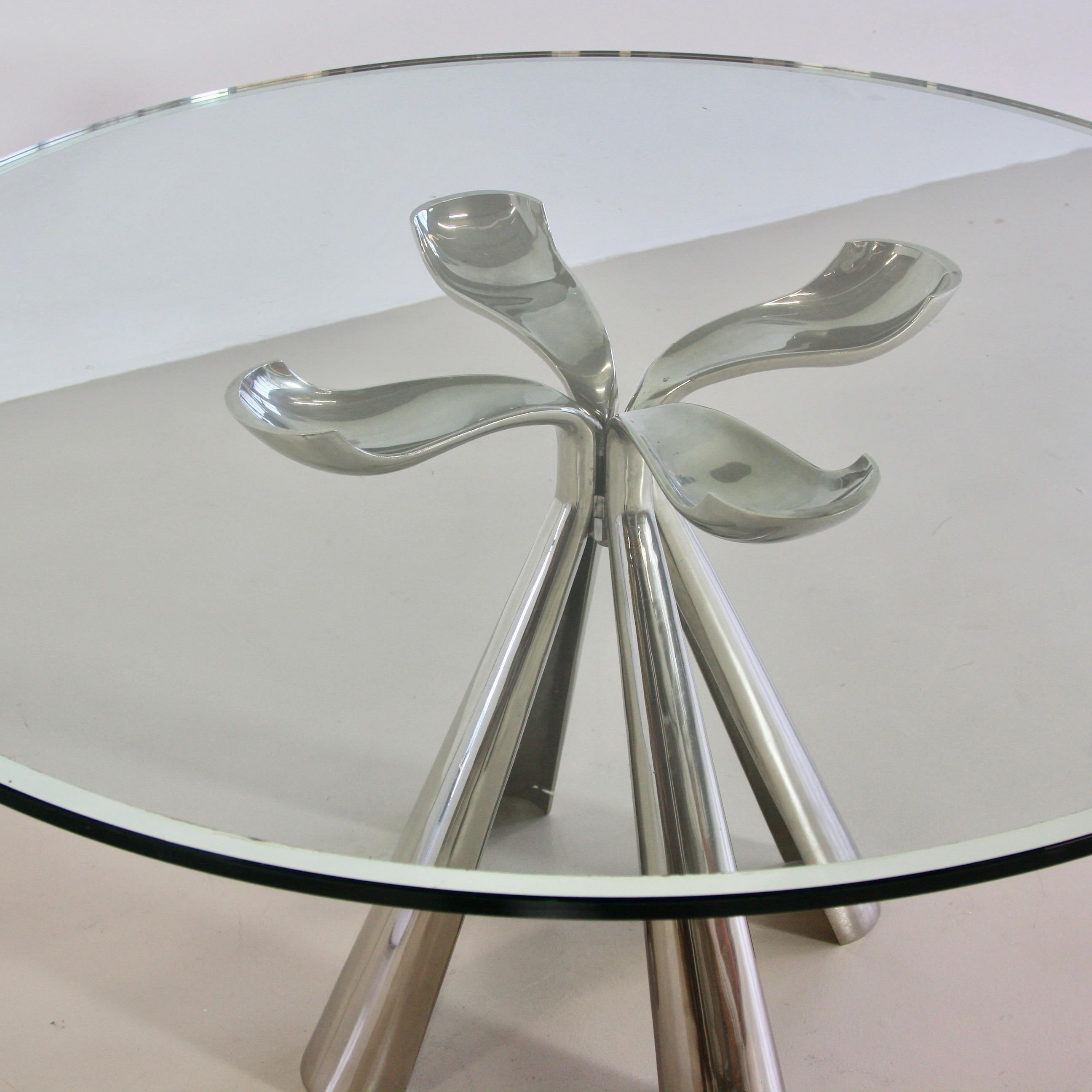 Aluminum Dining Table by Vittorio Introini for Saporiti, 1972 For Sale