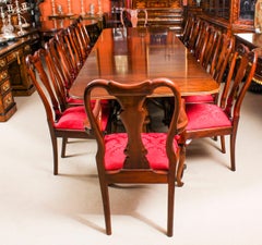 Dining Table by William Tillman, Harrods & 14 Queen Anne Chairs, 20th Century