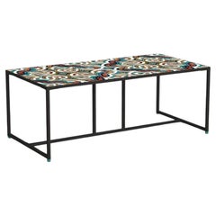 Dining Table Caldas with Circules Handmade Tiles and black structure