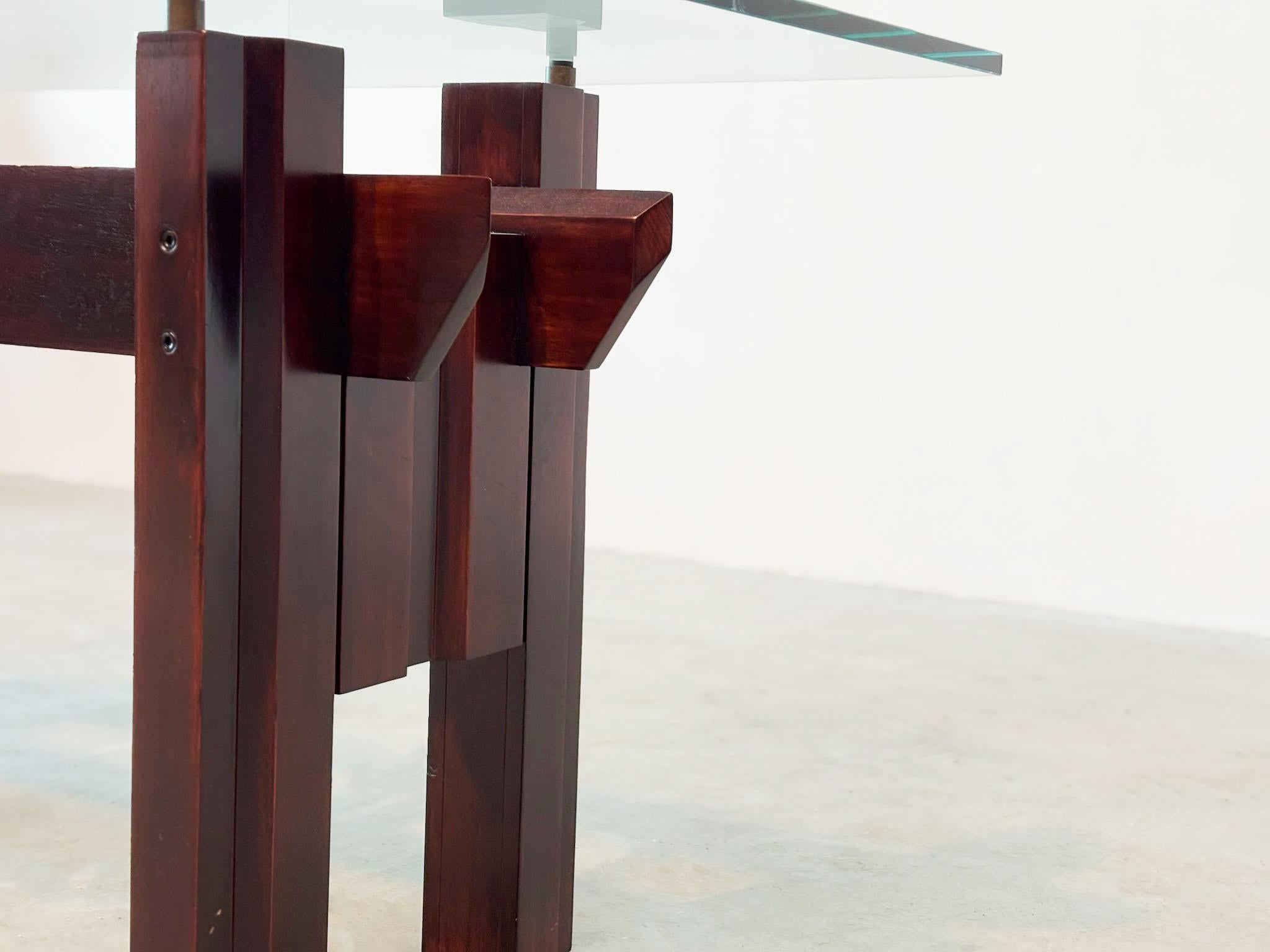 for Bernini
This rare Cangrande dining table, designed by renowned Italian designer Franco Poli for the prestigious Bernini brand, is a true masterpiece.
Crafted from dark ebonized walnut, it exemplifies Poli's exceptional design sensibility and the