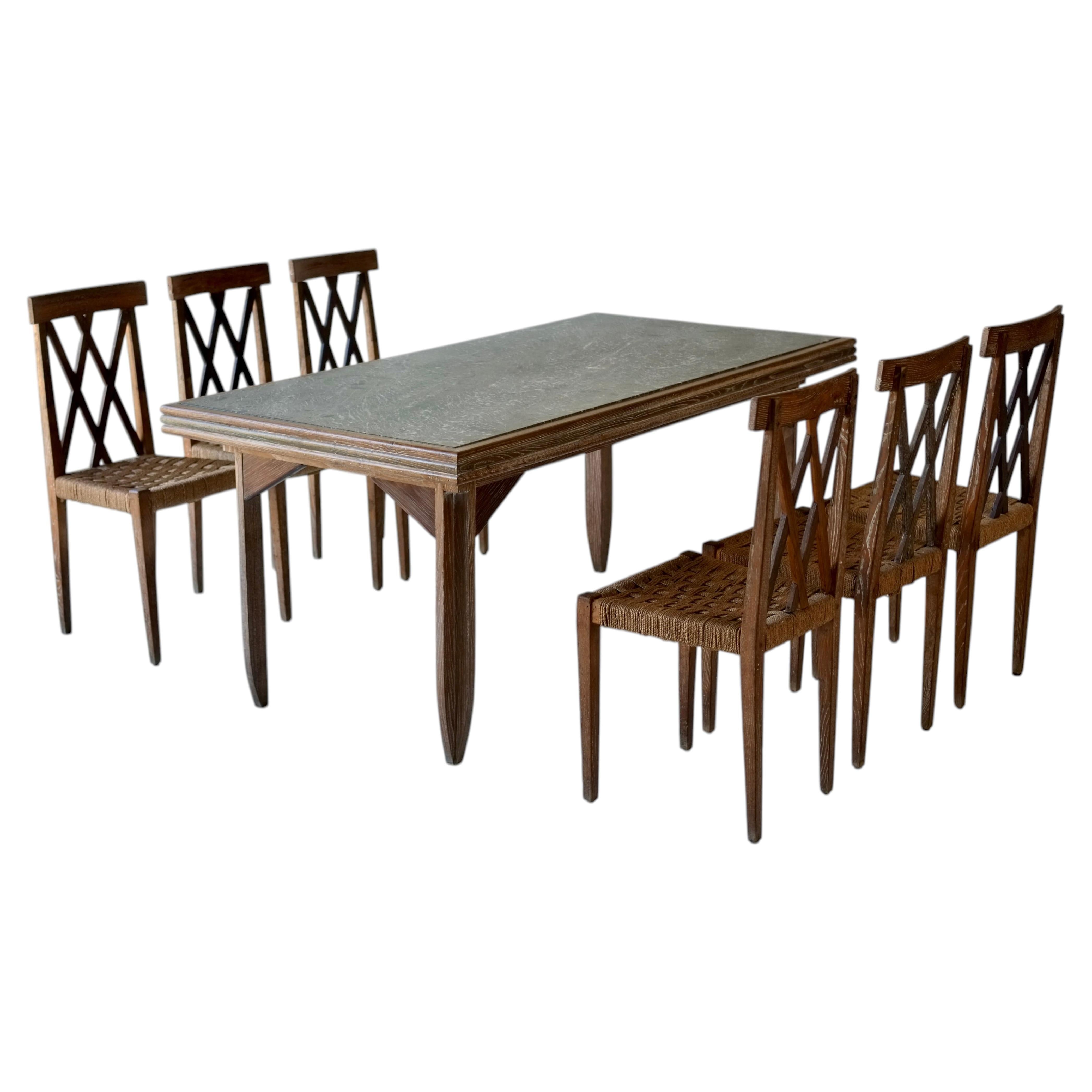 Dining Table & Chairs Attributed to Italo Gamberini