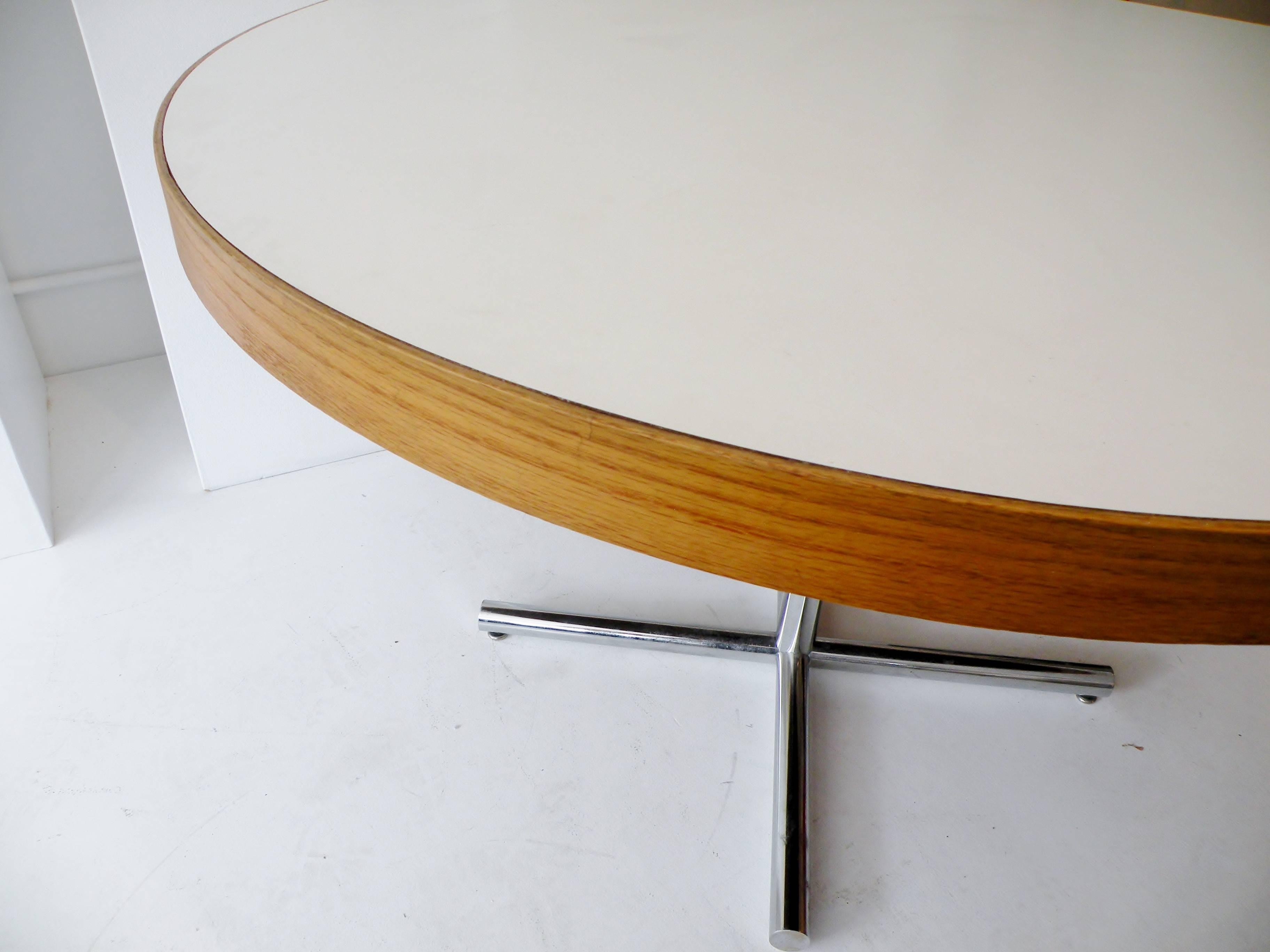 European Dining Table Chrome Teak