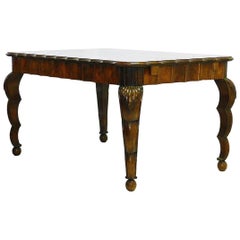 Dining Table circa 1910 Art Nouveau Art Deco, Rare Find Hollywood Italian Grotto