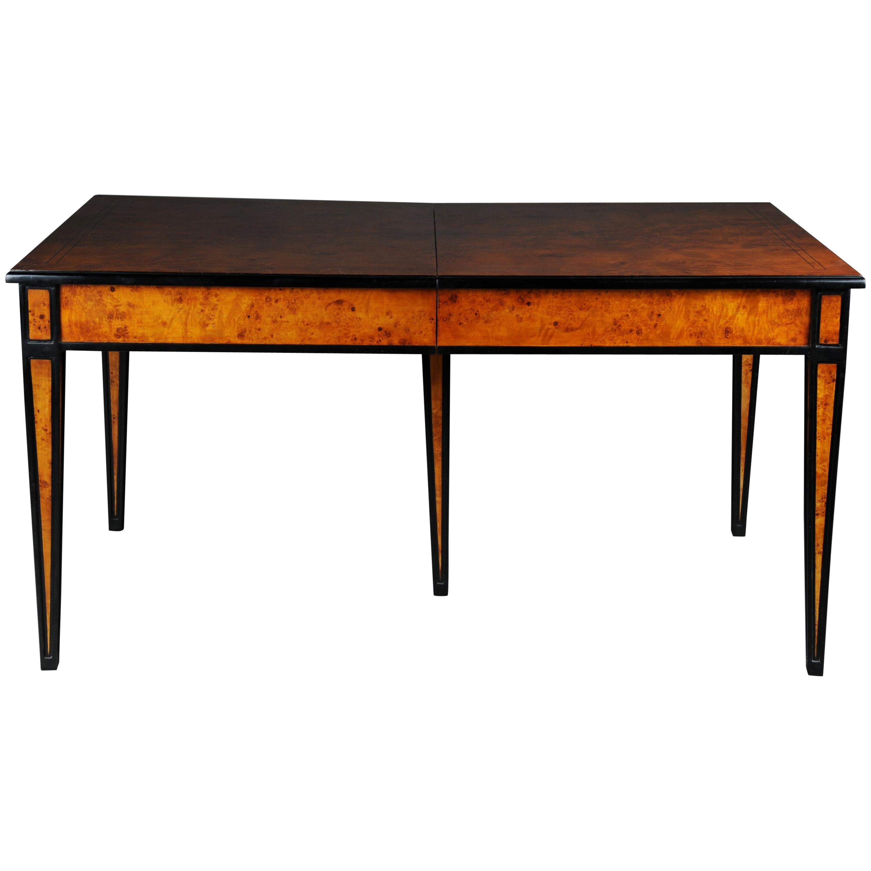 Dining Table / Conference Table, Extendable in Biedermeier Style, Maple