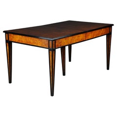 Dining Table / Conference Table, Extendable in Biedermeier Style, Maple