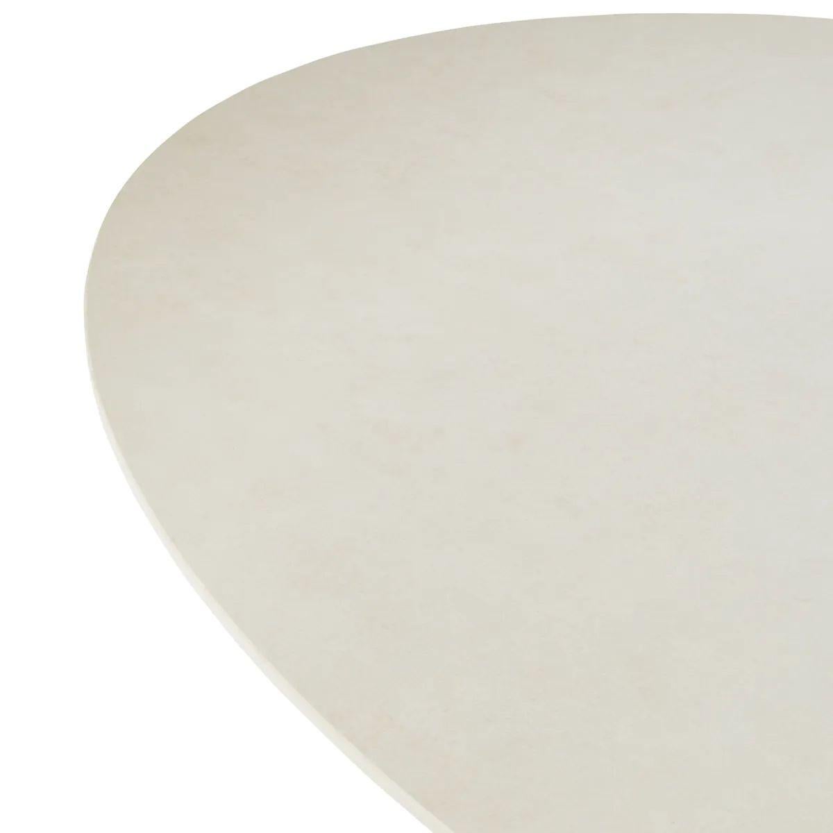Dining Table – Cream Ceramic Top with Sand Finish In Good Condition For Sale In Saint-Ouen, FR