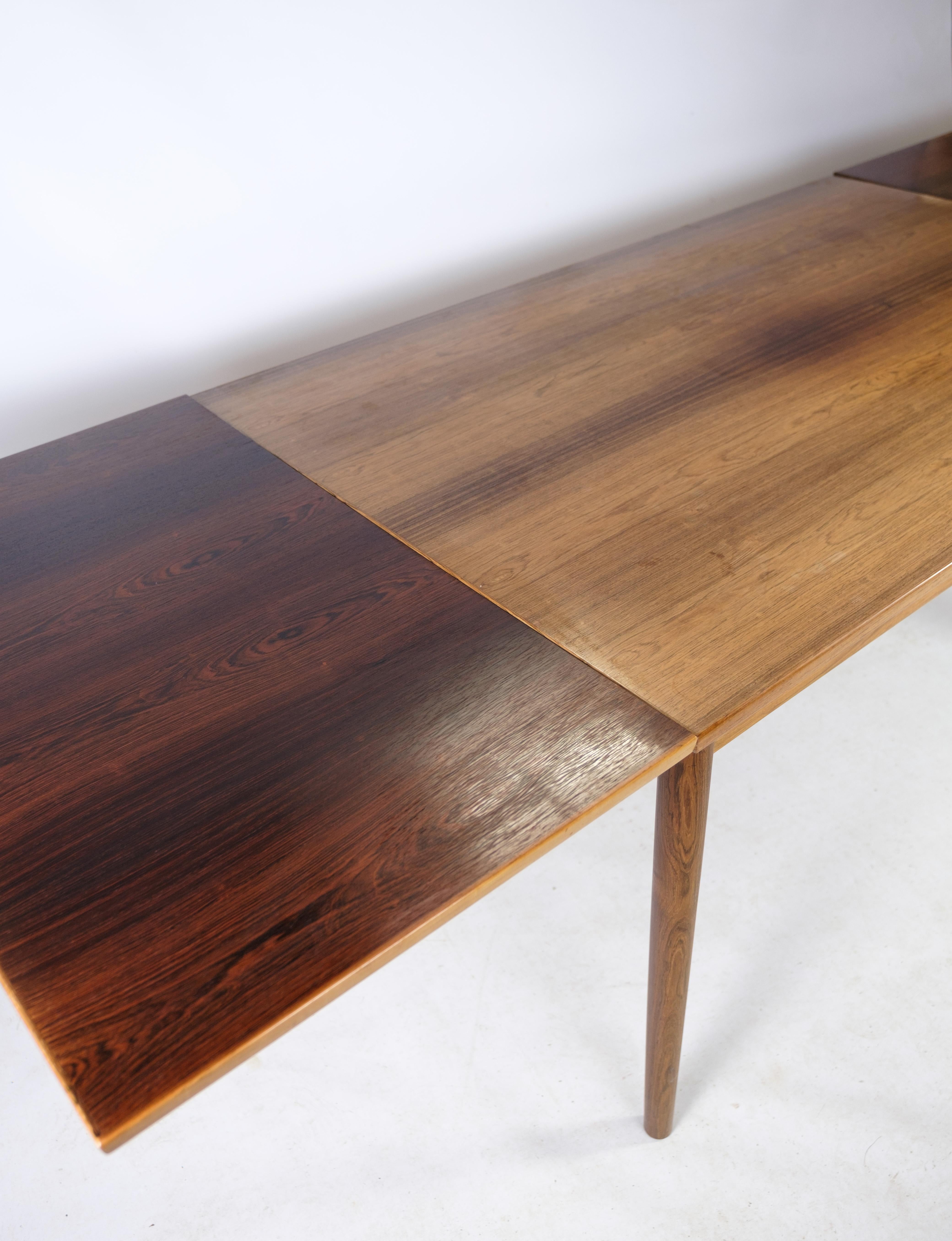 Dining Table, Danish Design, Rosewood, Dutch Extensions, 1960s In Good Condition For Sale In Lejre, DK