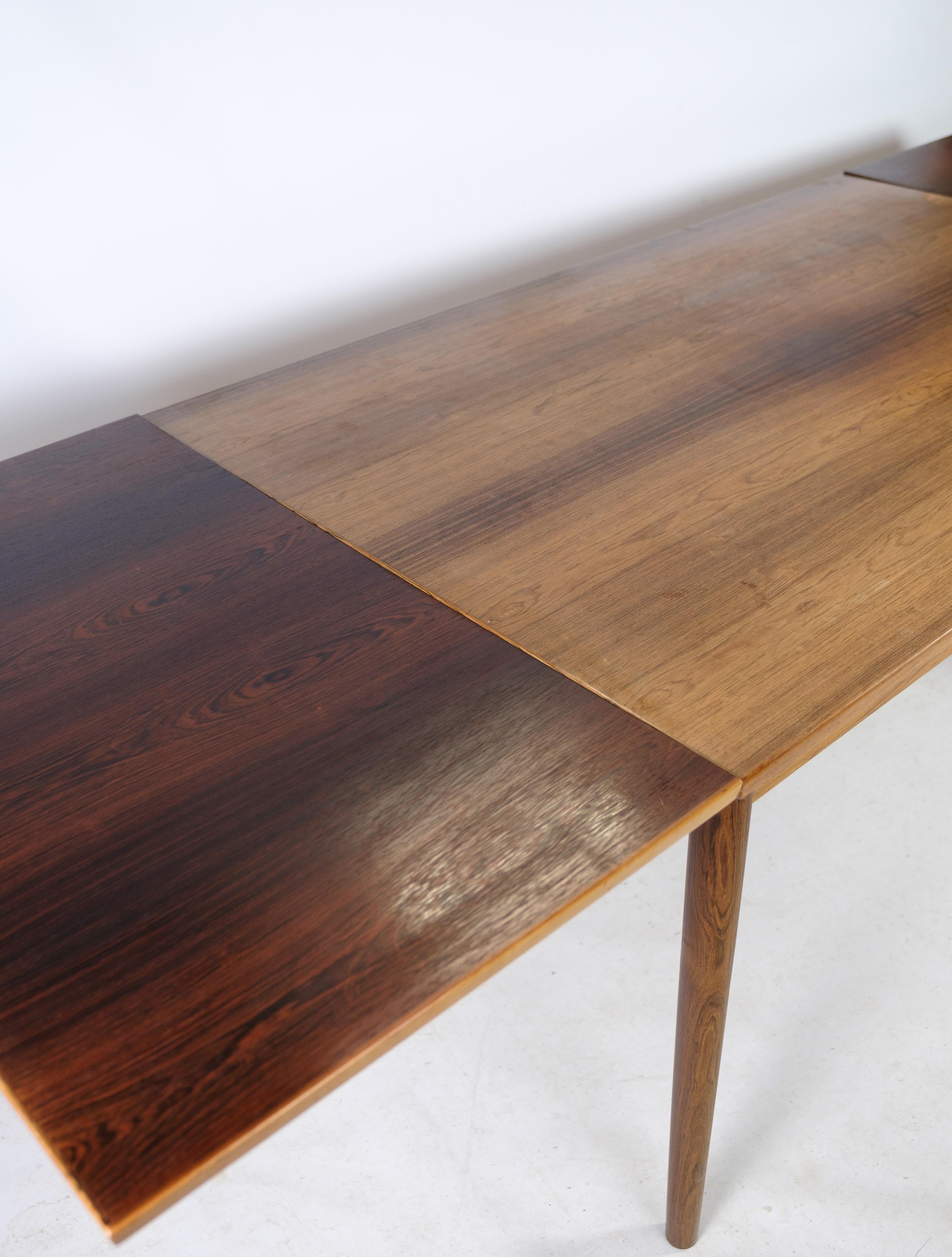 Mid-20th Century Dining Table, Danish Design, Rosewood, Dutch Extensions, 1960s For Sale