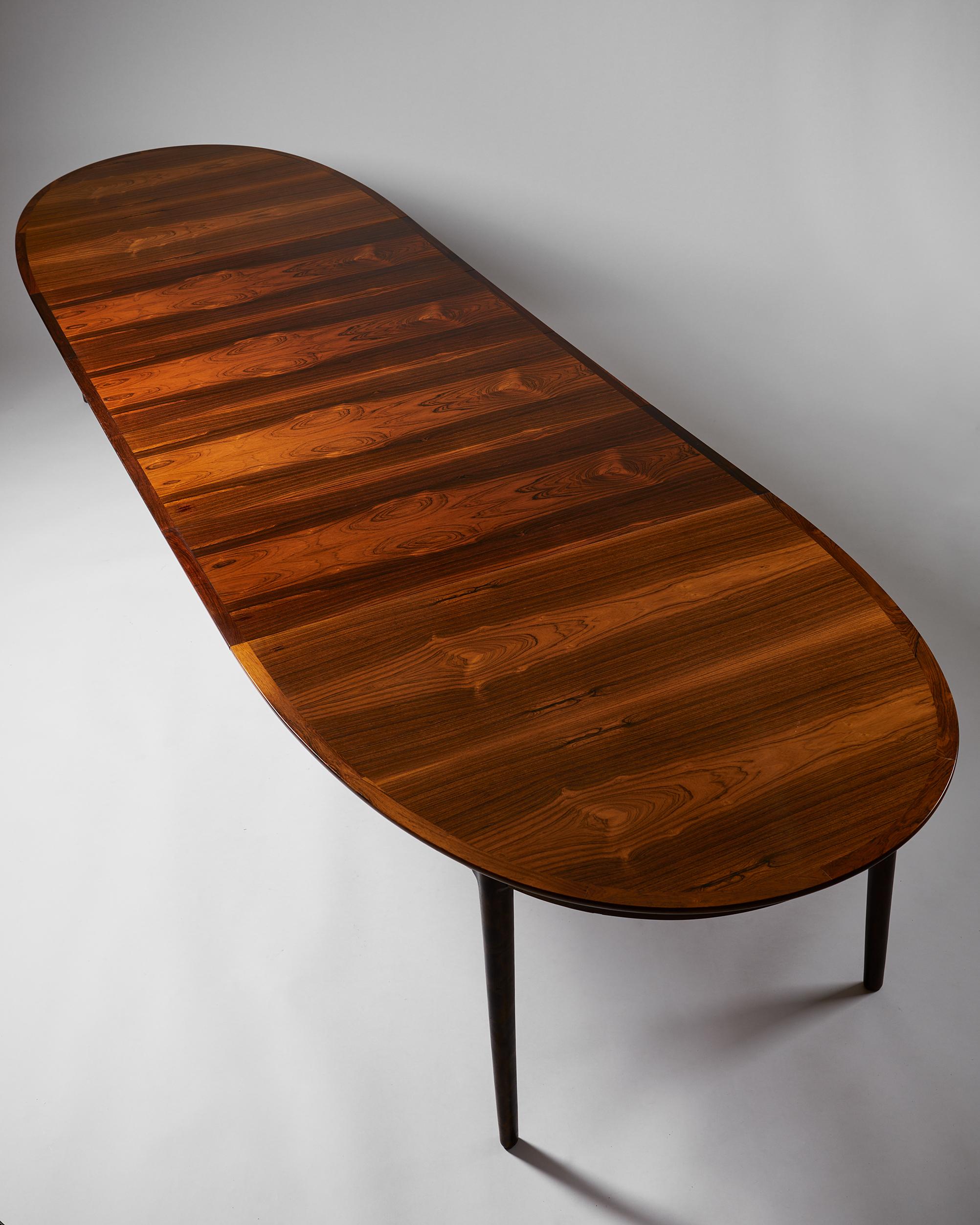 Rosewood Dining Table ‘Darby’ Designed by Torbjörn Afdal for Bruksbo, Norway, 1960s