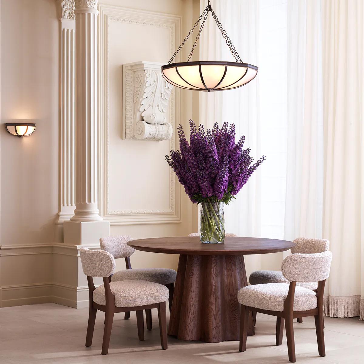 Moderne Table de salle à manger - Placage chêne brun foncé en vente