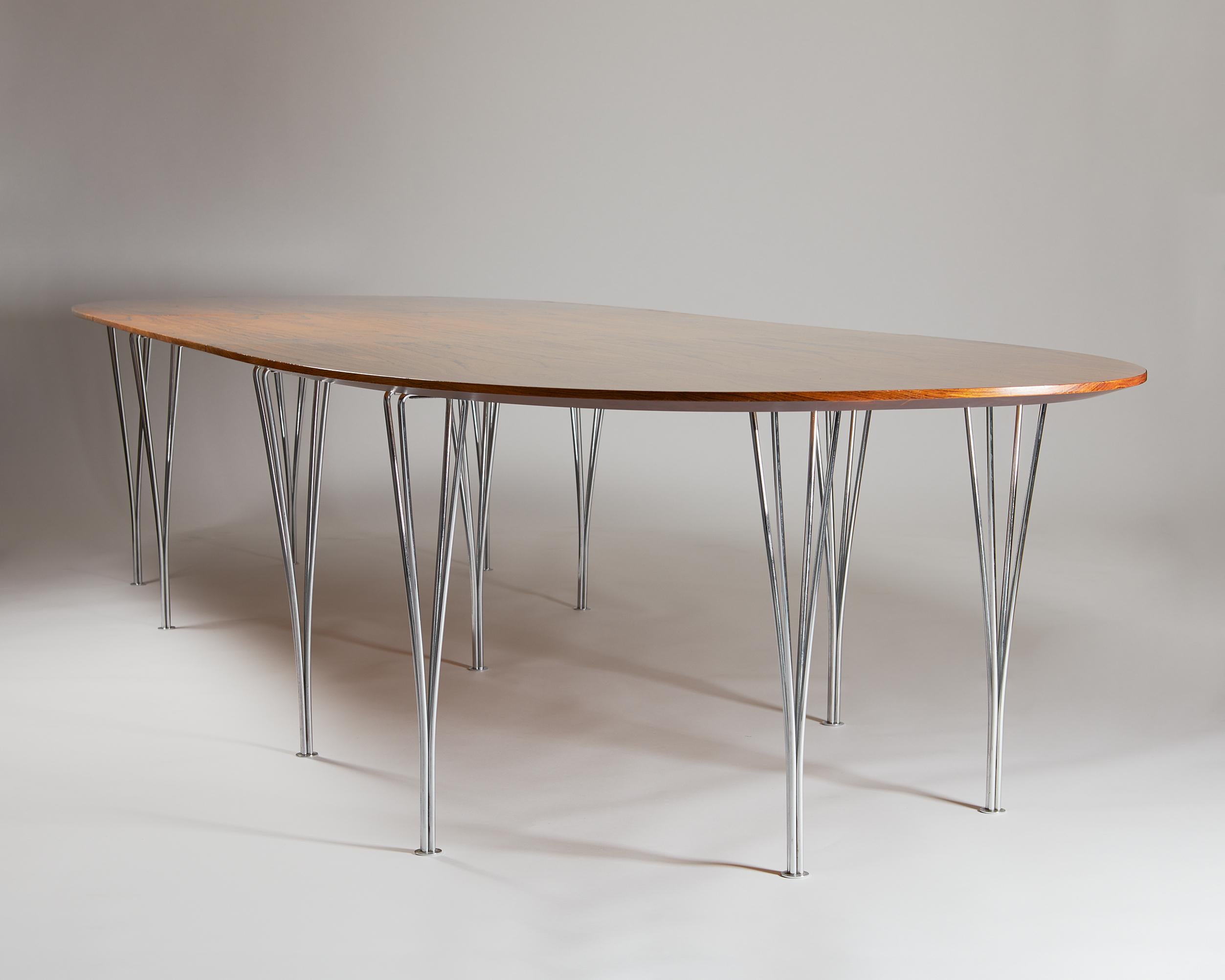 Danish Dining Table Designed by Bruno Mathsson and Piet Hein, Denmark, 1980s