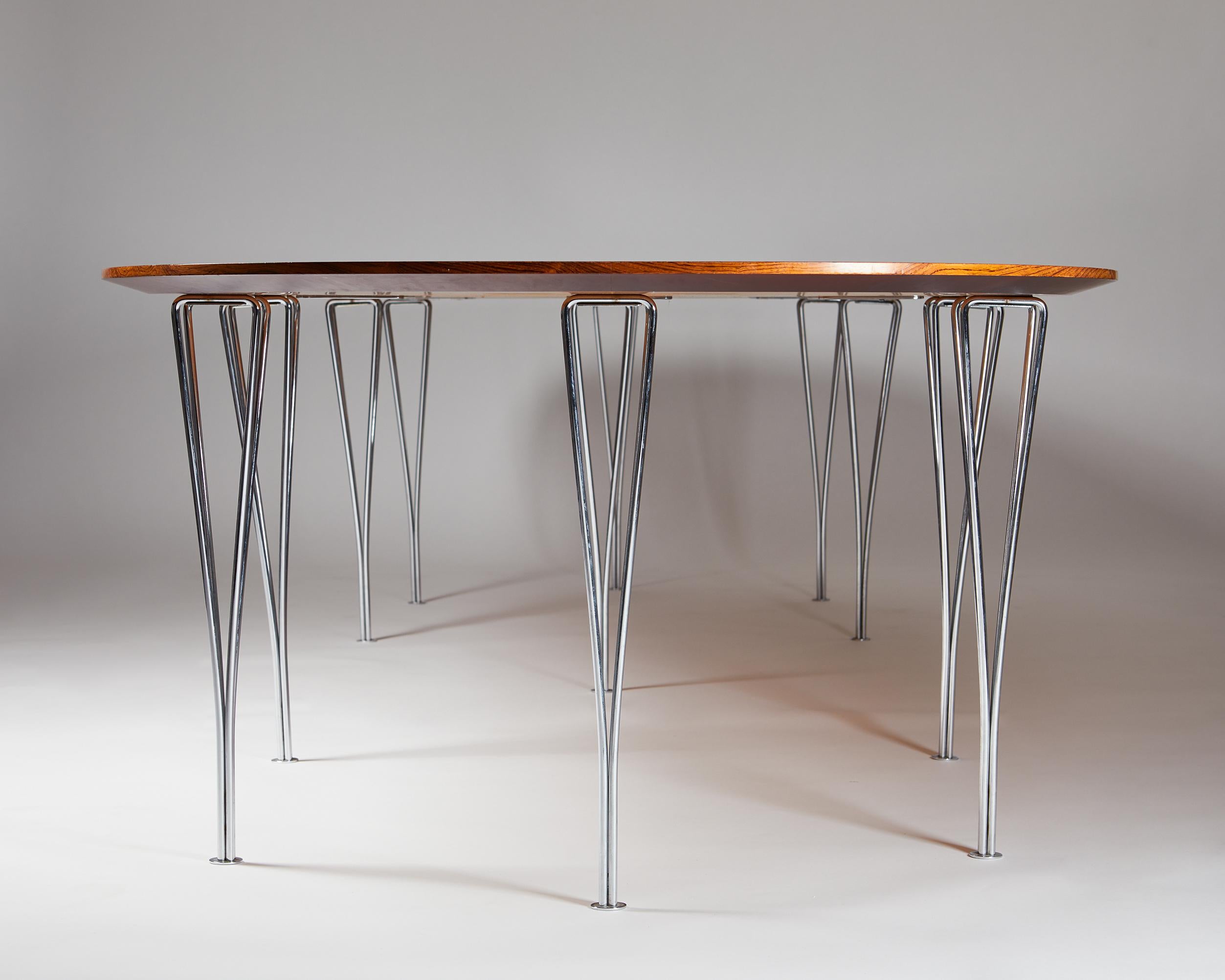 20th Century Dining Table Designed by Bruno Mathsson and Piet Hein, Denmark, 1980s