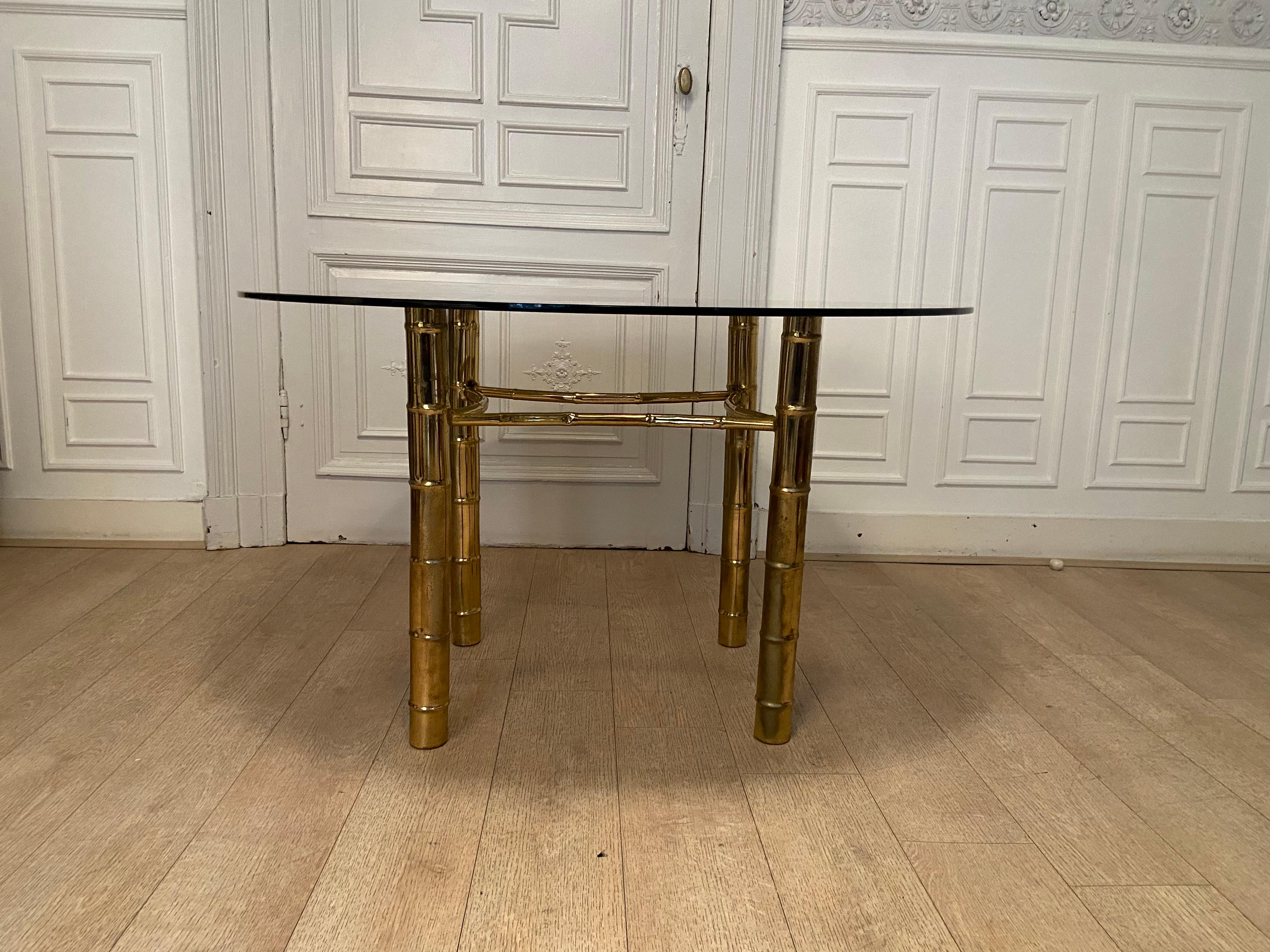Dining table, faux golden bamboo, 1970s