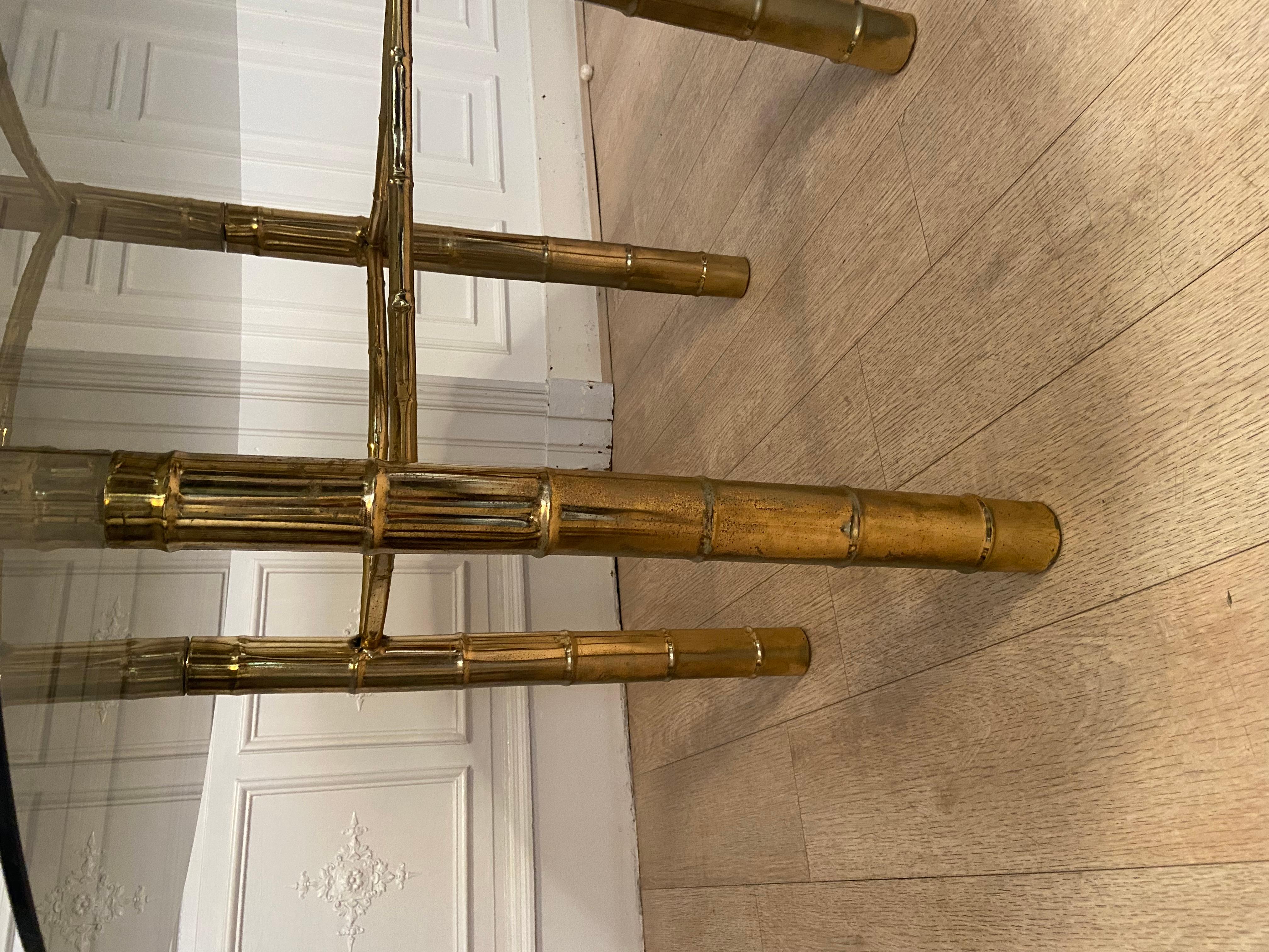 Dining Table, Faux Golden Bamboo, 1970s For Sale 2