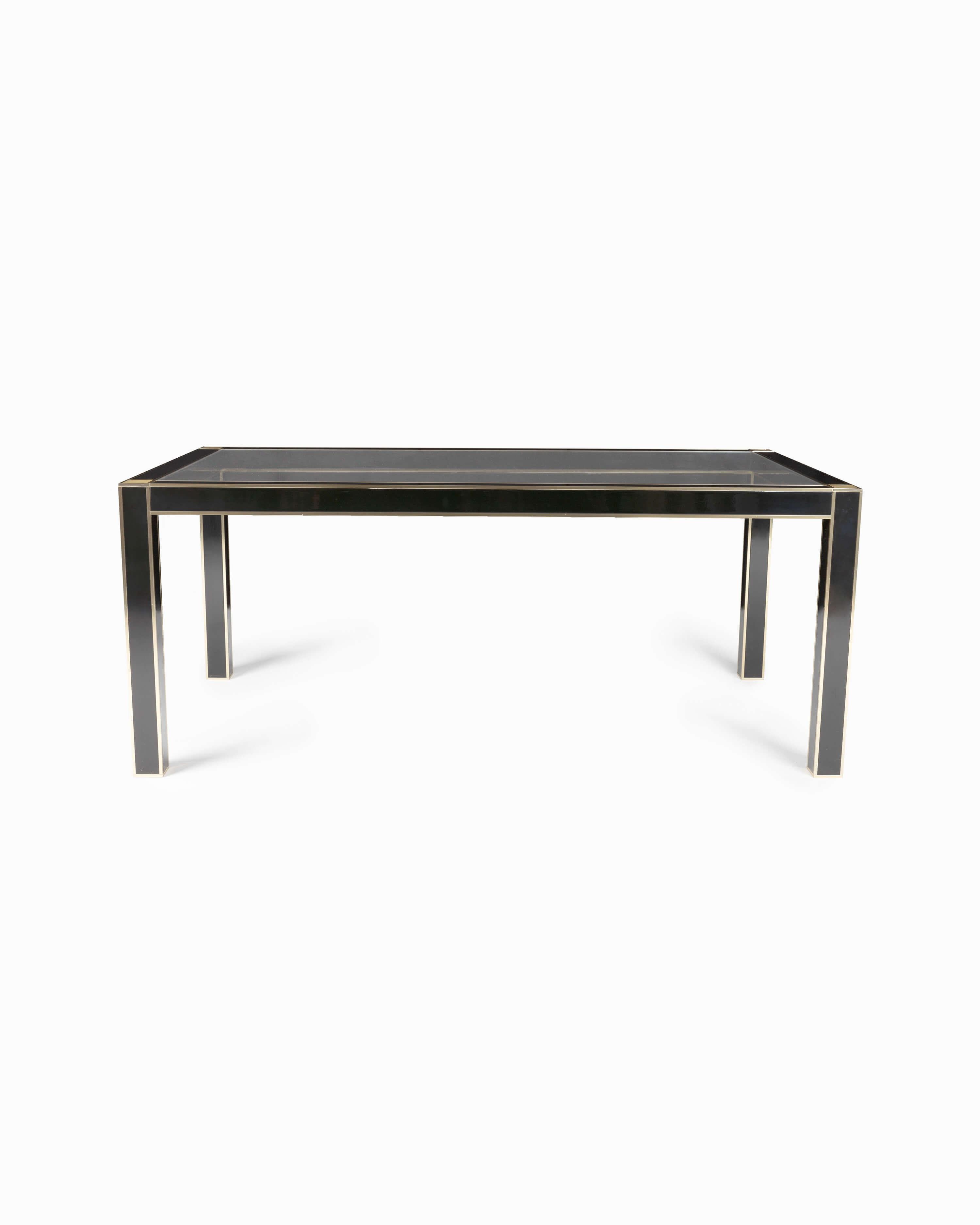 Art Deco Dining Table for Roche Bobois in Black Lacquer by Pierre Cardin, circa 1980 For Sale