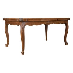 Dining Table, French, Extending, Draw Leaf, Oak Parquet, Seats Ten, circa 1940