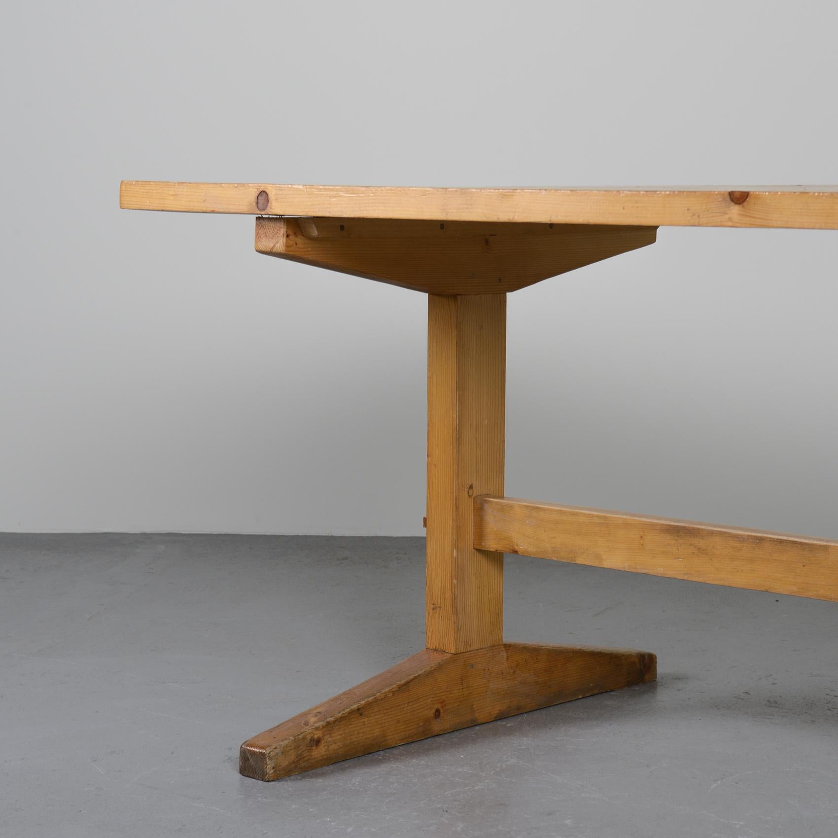 Dining Table from Meribel, French Alps, circa 1970 In Fair Condition In VILLEURBANNE, FR