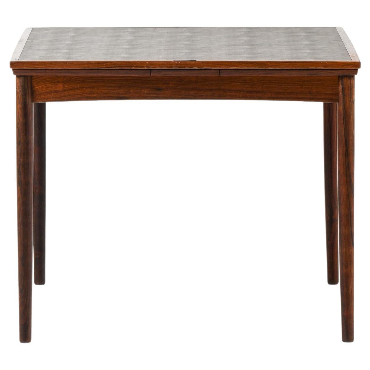 Dining Table / Game Table in Rosewood and Black Leather by Carlo Jensen, 1960's