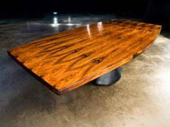 Dining Table "Guanabara" in Hardwood, Concrete & Metal, Jorge Zalszupin, 1960s