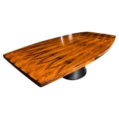 Table de salle à manger "Guanabara" en bois dur, béton et métal, Jorge Zalszupin, années 1960