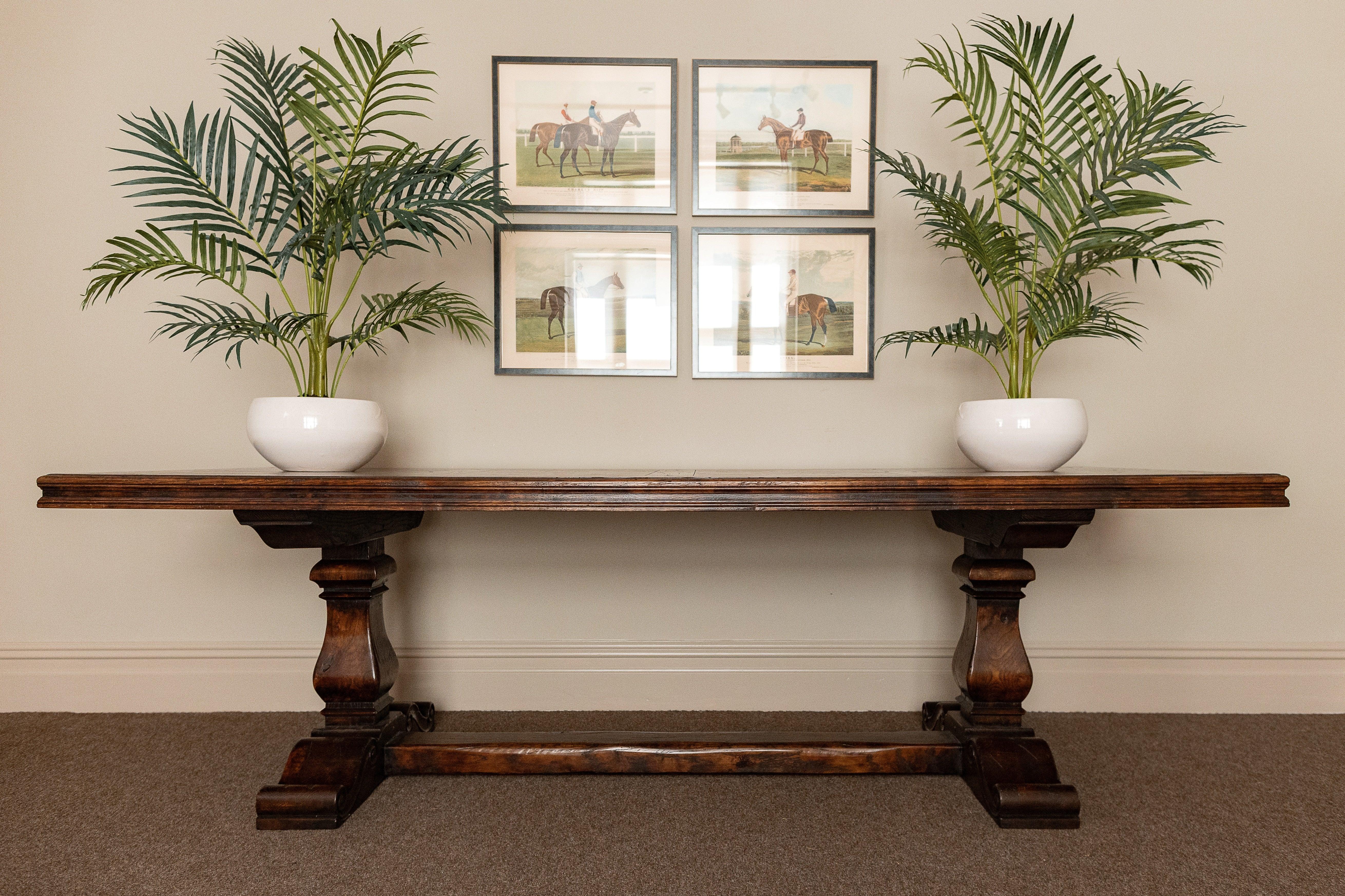 British Dining Table, Hand Crafted & aged Refectory style with panelled top For Sale