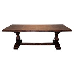 Dining Table, Hand Crafted & aged Refectory style with panelled top
