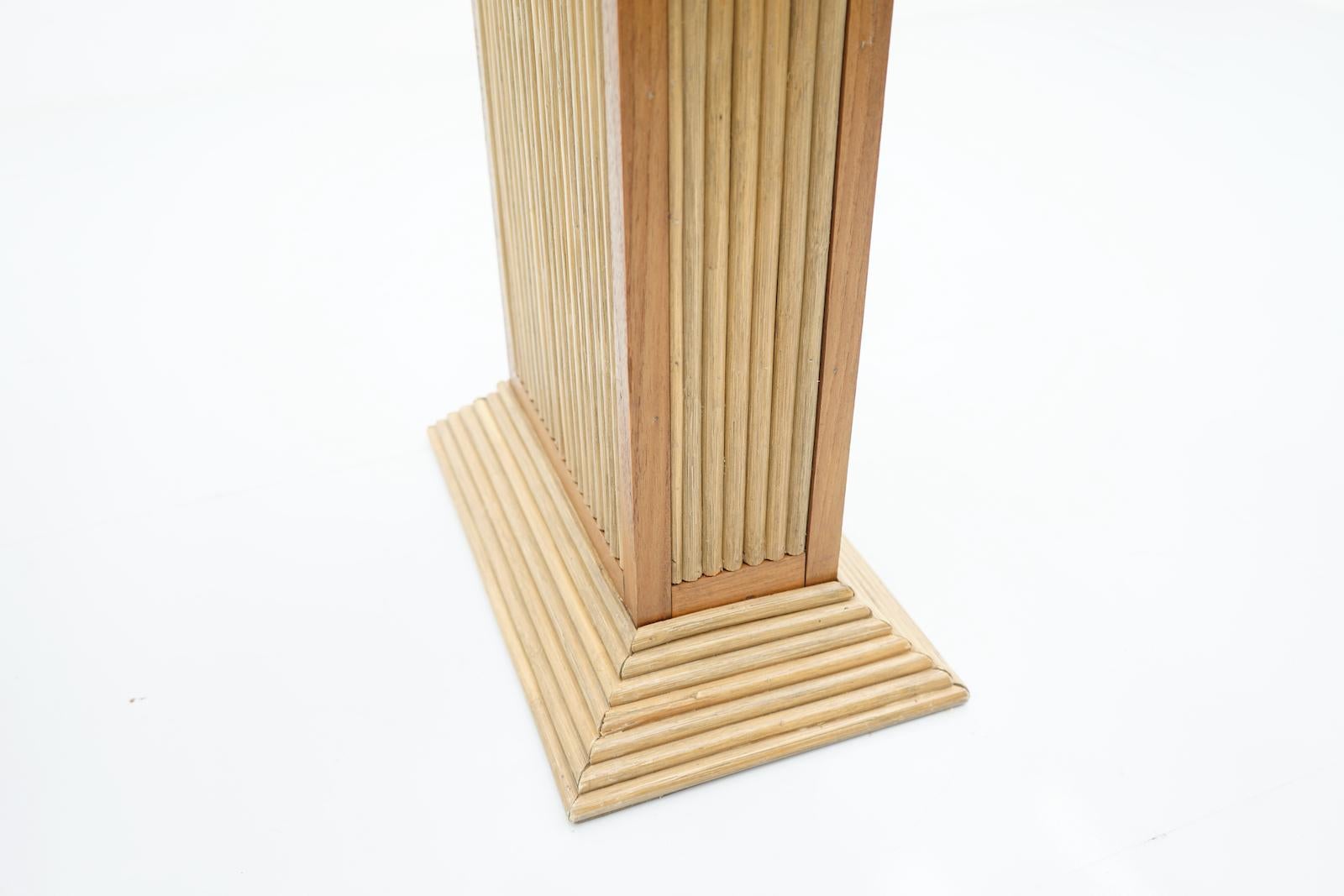 Dining Table in Bamboo, Wood and Glass 1980s  For Sale 2