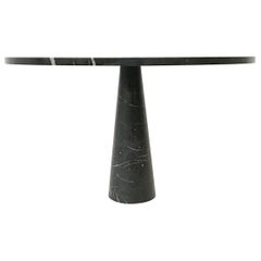 Dining Table in Black Marble Model 'Eros' by Angelo Mangiarotti, Italy, 1970s