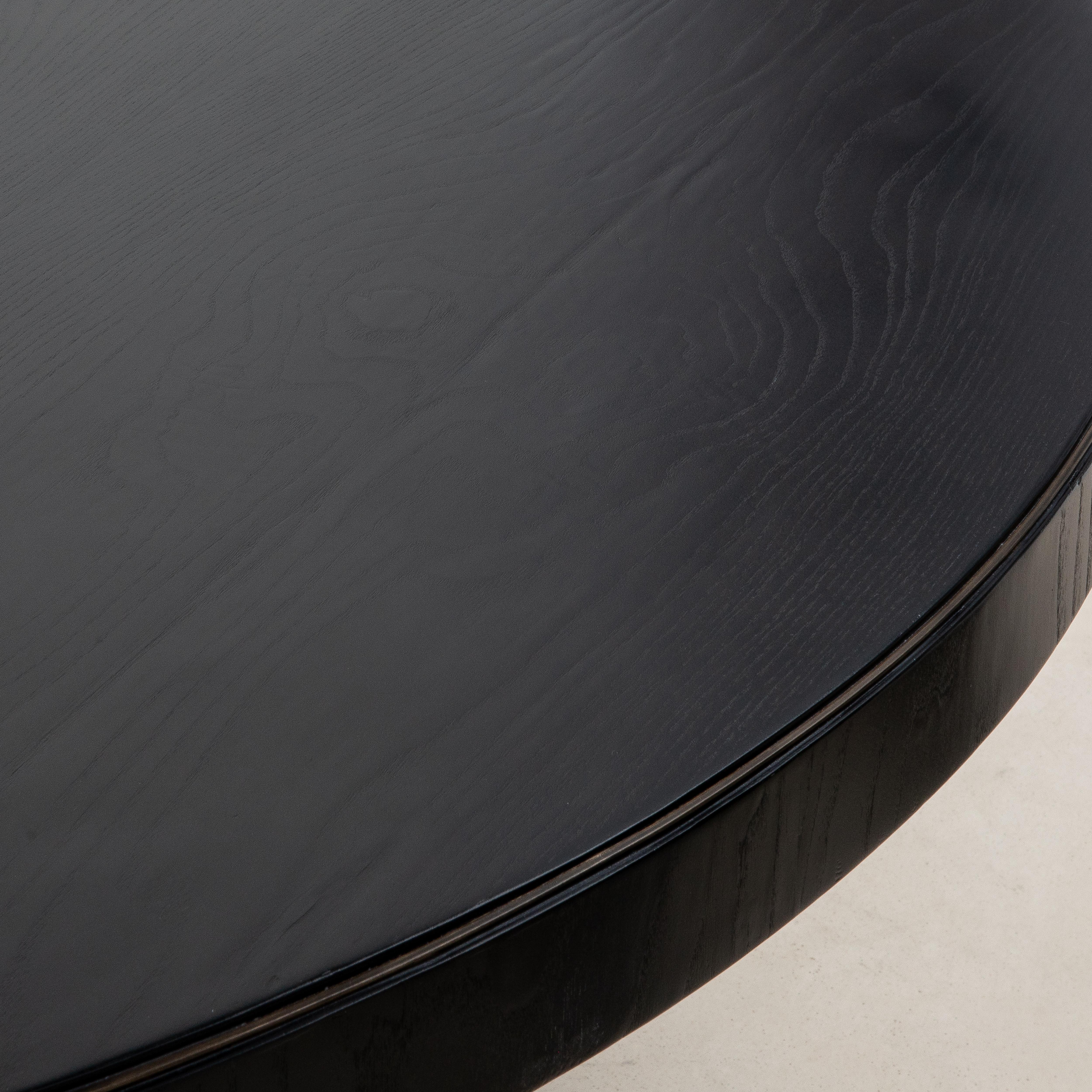 Dining Table in Black Oak with Bronze Patina Brass by Kifu Paris IN STOCK For Sale 2