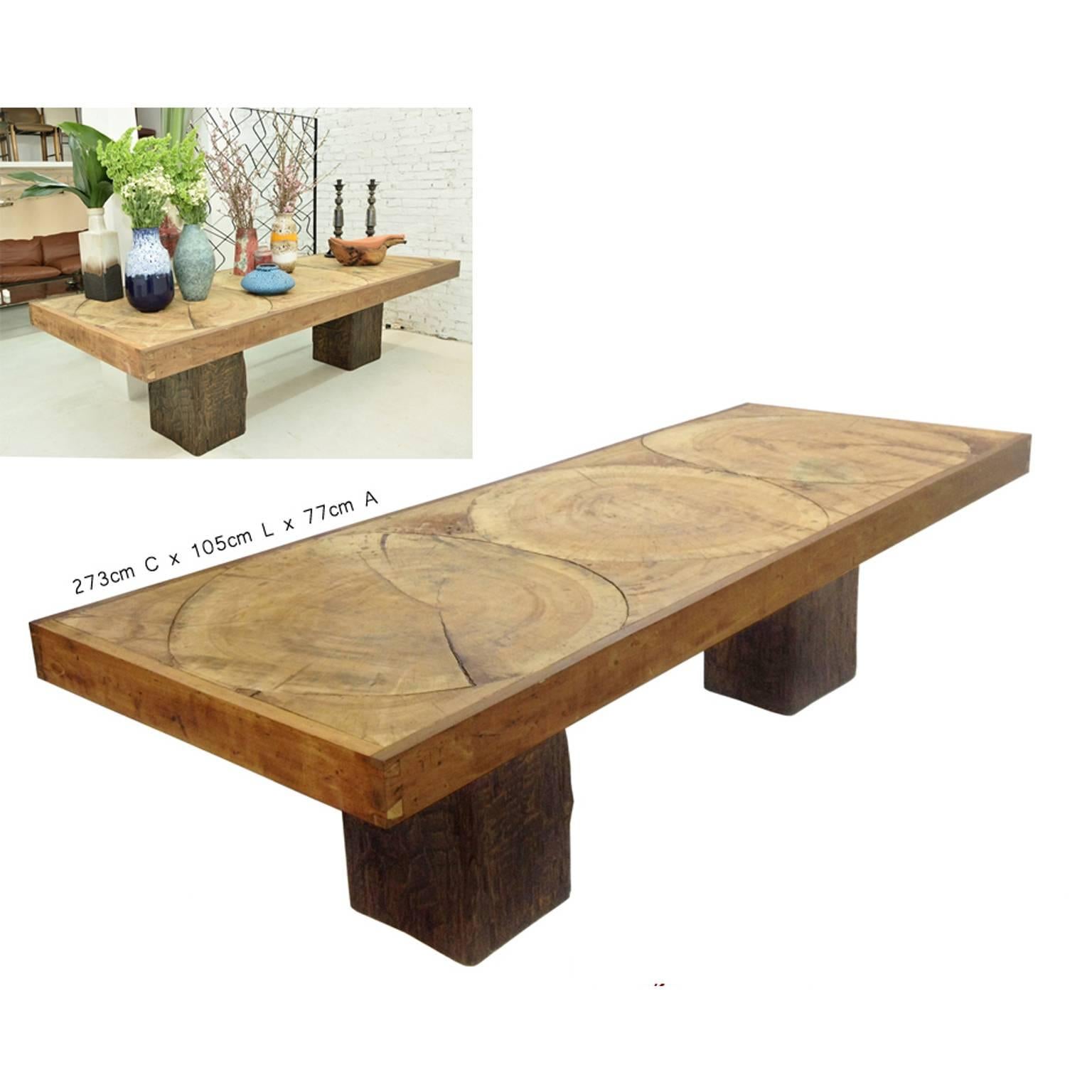 Dining table made of Brazilian hardwood by Jose Zanine Caldas, 1973
Provenance: from a Zanines' house project in Joatinga neighborhood, Rio de Janeiro

Zanine is one of the few designers who produced furniture in several schools of thought. His