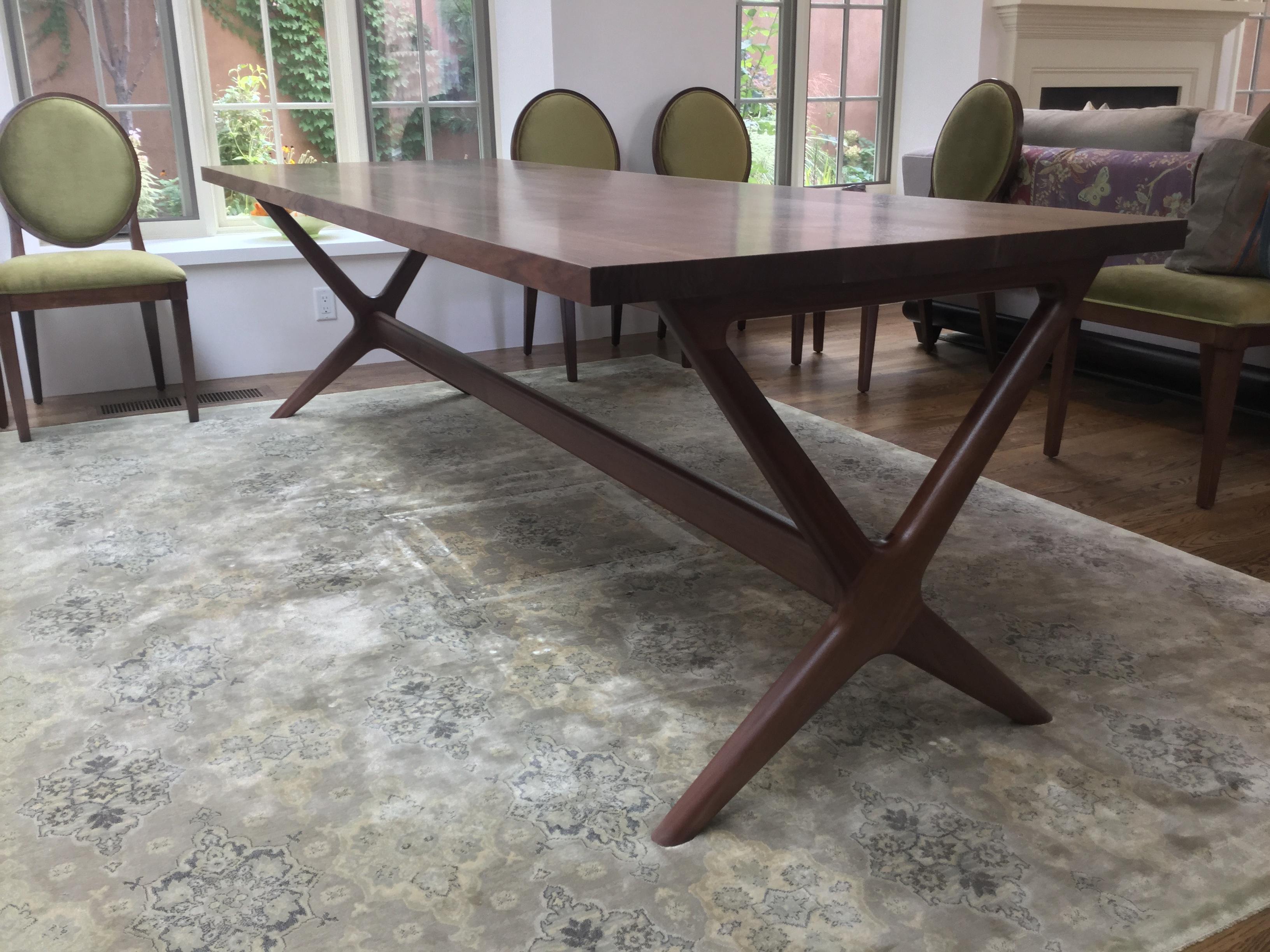 Dining Table in Cherry with Our ‘x’ Base by Boyd & Allister For Sale 3