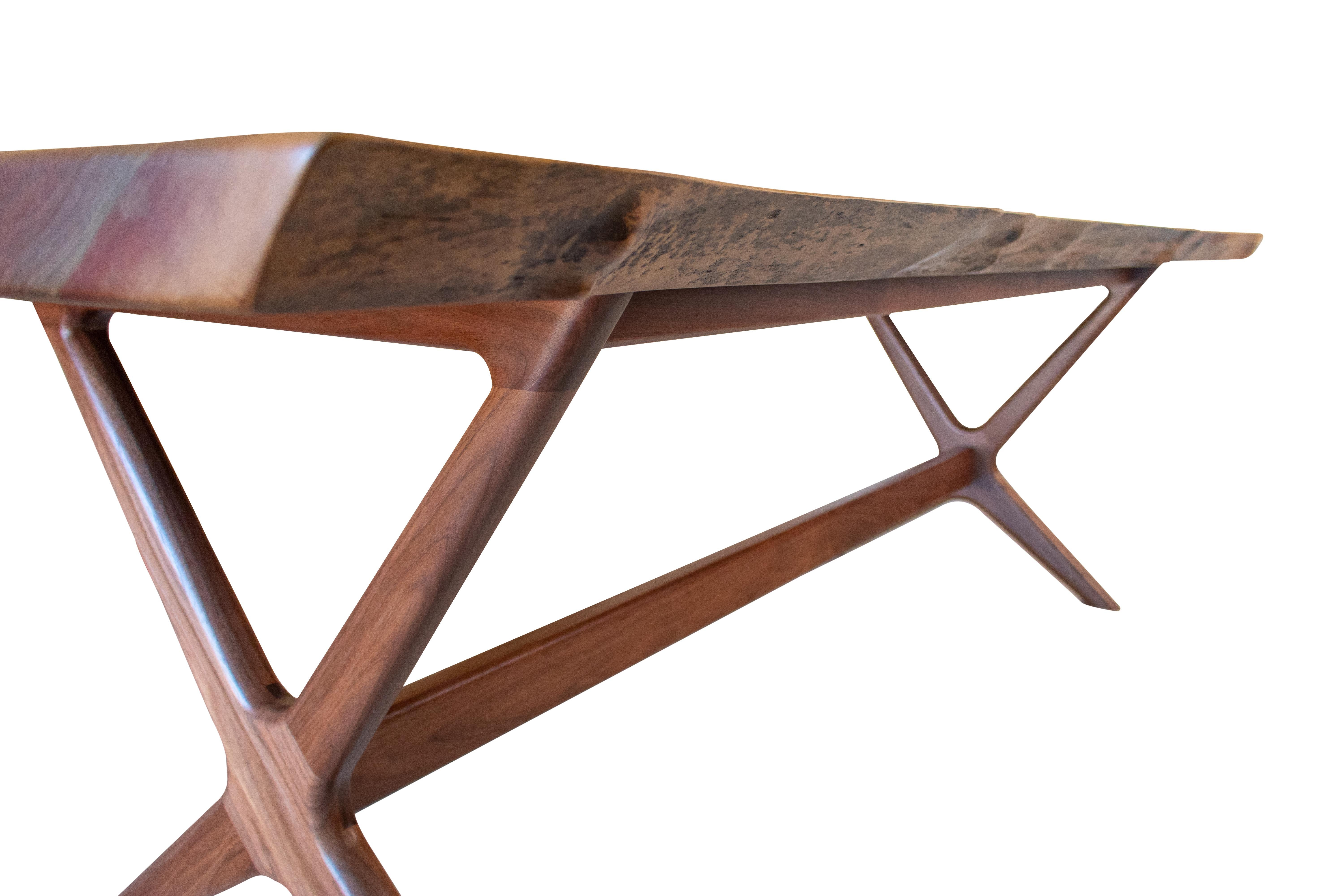 Dining Table in Cherry with Our ‘x’ Base by Boyd & Allister For Sale 5