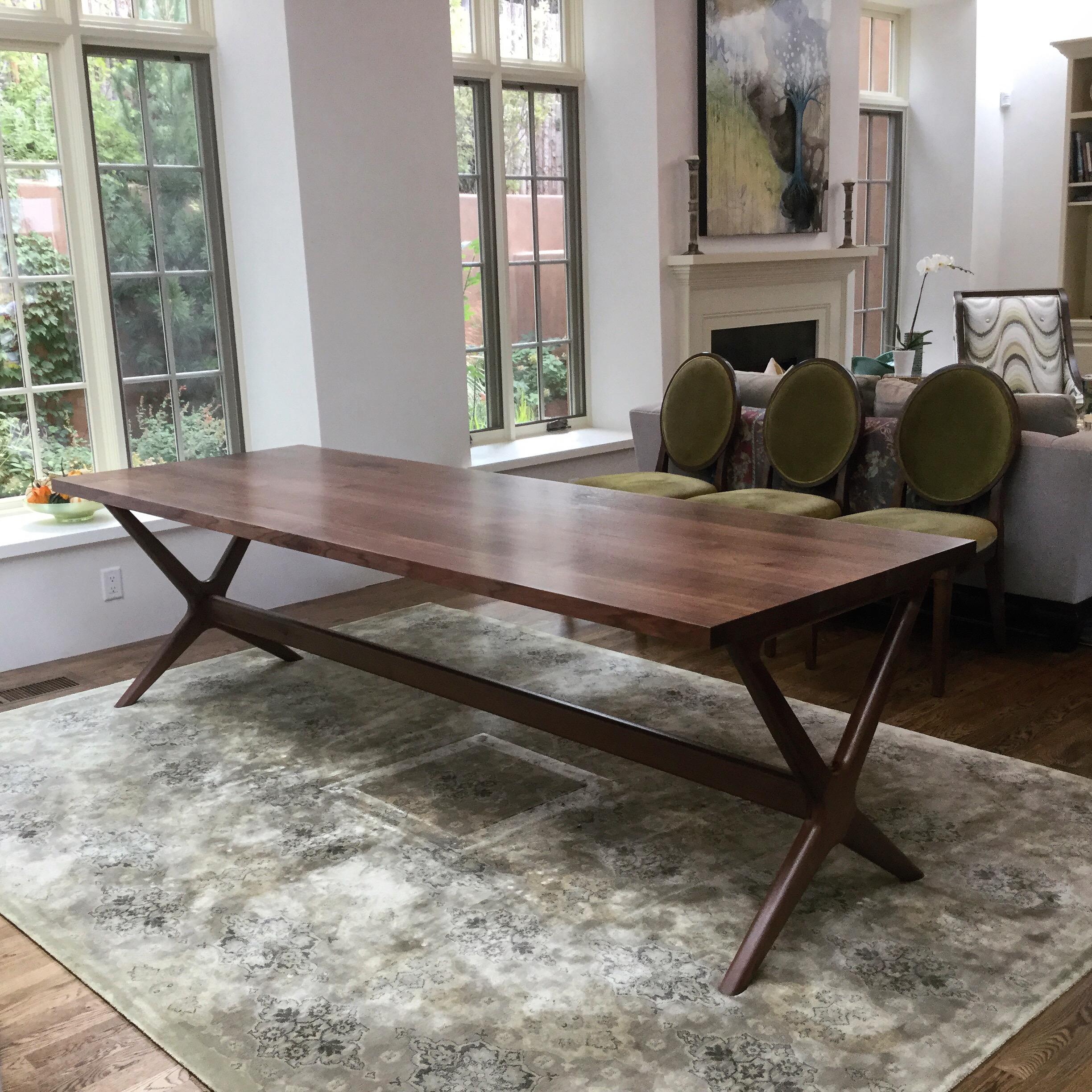 Dining Table in Cherry with Our ‘x’ Base by Boyd & Allister For Sale 2