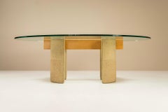 Dining Table in Concrete and Glass by Giovanni Offredi for Saporiti, Italy