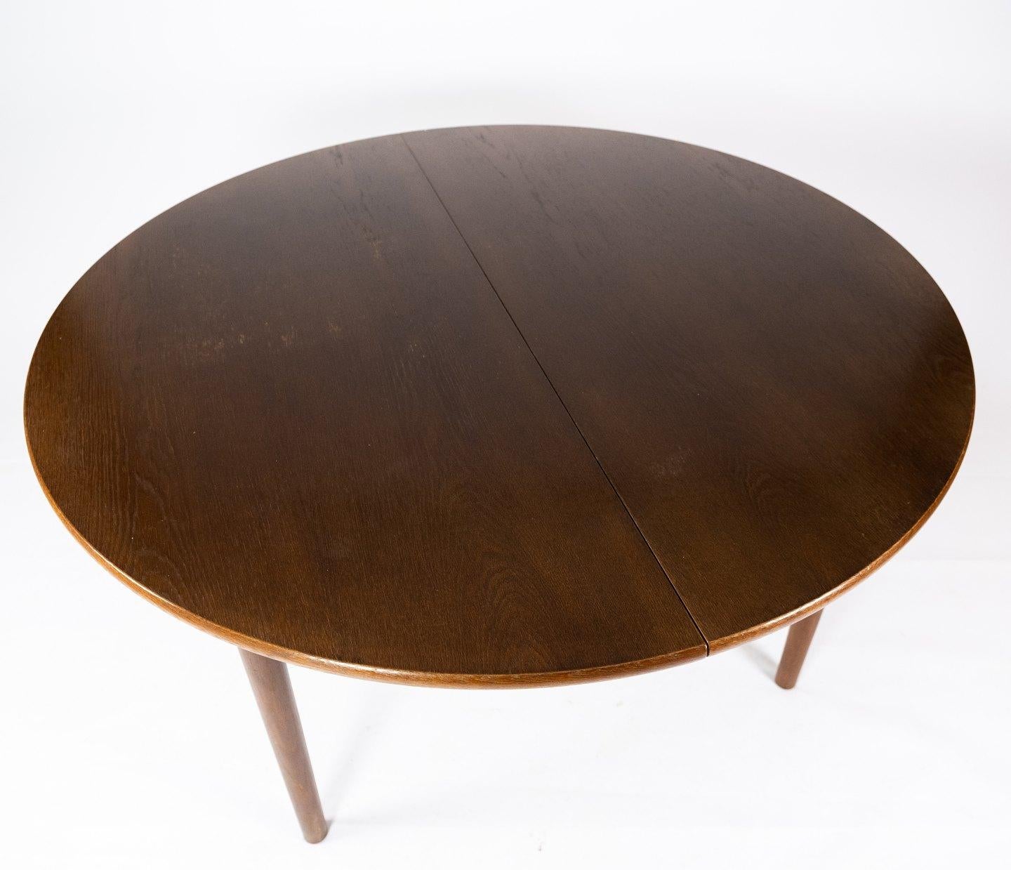 Mid-20th Century Dining Table Made In Dark Oak, Danish Design From 1960s For Sale